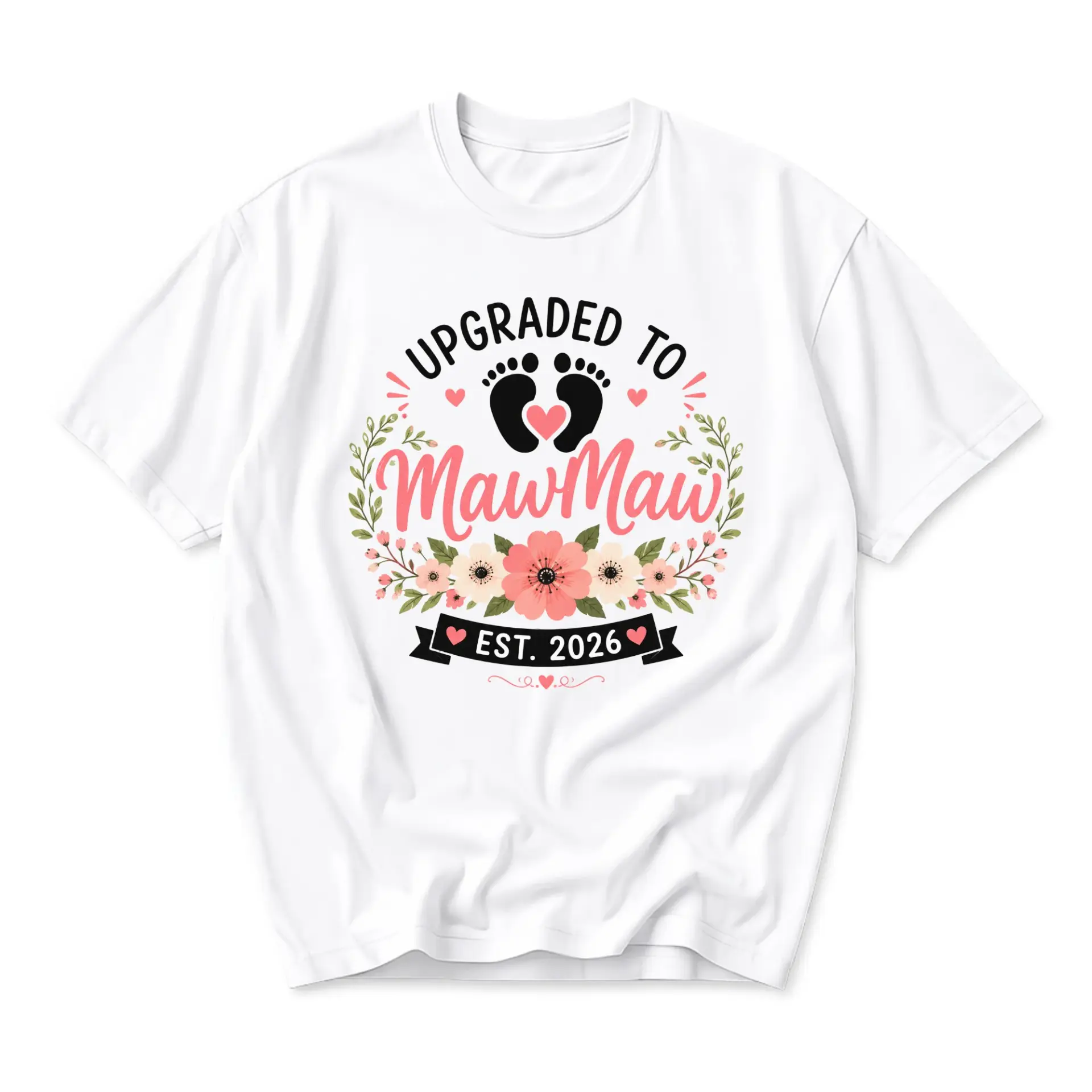 Funny Shirt Upgraded to Mawmaw Est 2026 Unisex Graphic Printed T-Shirt Casual Everyday Apparel Gift for Grandmother