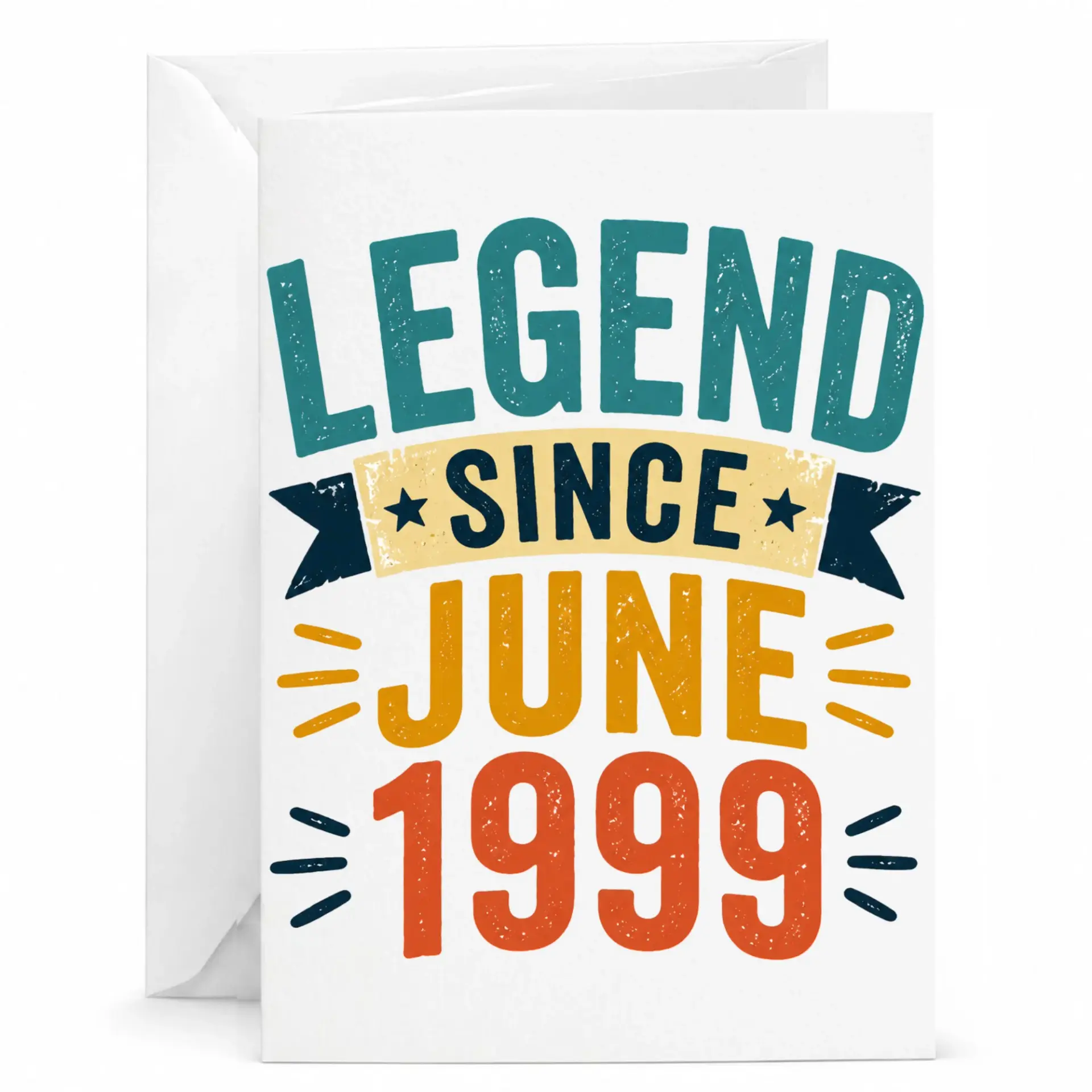 Birthday Card Legend Since June 1999 Vintage Style Greeting Card for Milestone Birthdays and Anniversary Celebrations