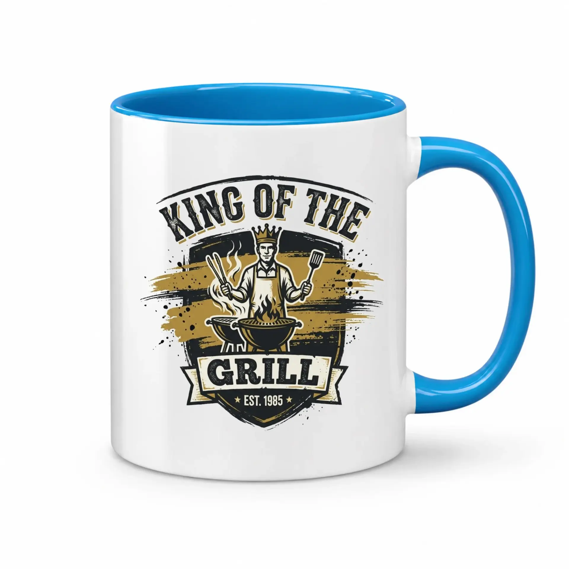of the Grill Coffee Mug Blue Accent Design for Outdoor Cooking Enthusiasts and Barbecue Lovers Gift Drinkware