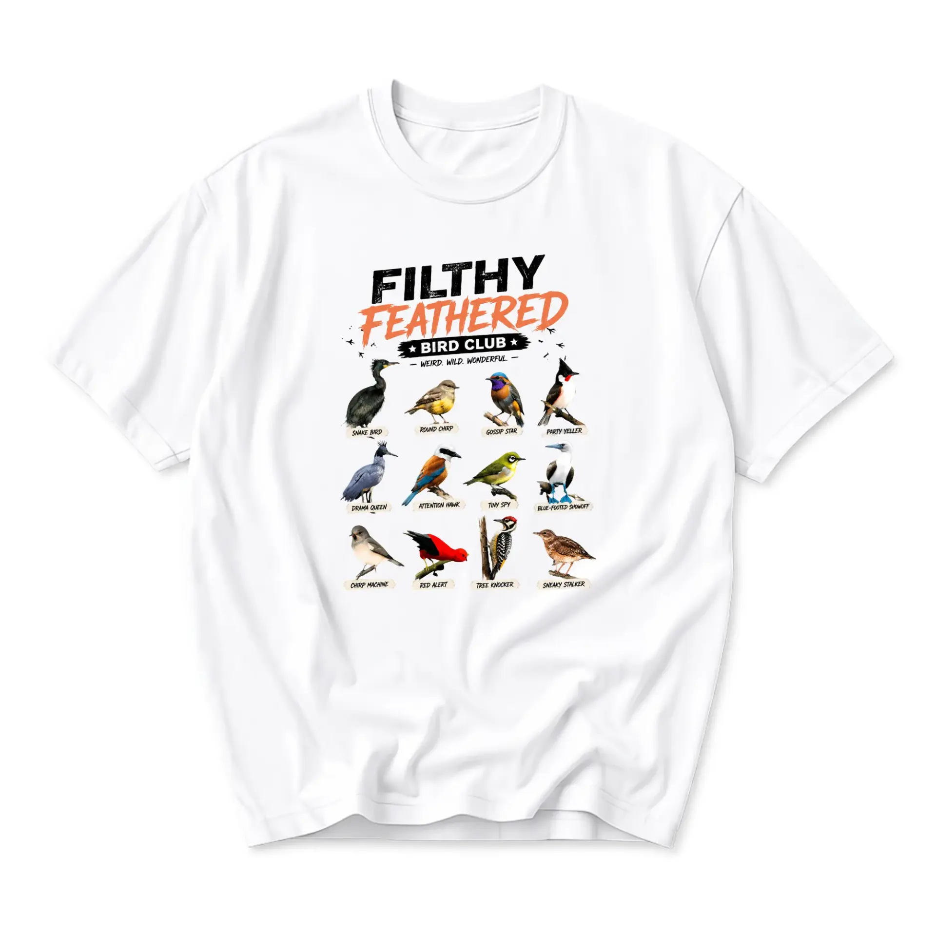 Graphic Tee Filthy Feathered Shirt Funny Lover Ornithology Unisex Casual