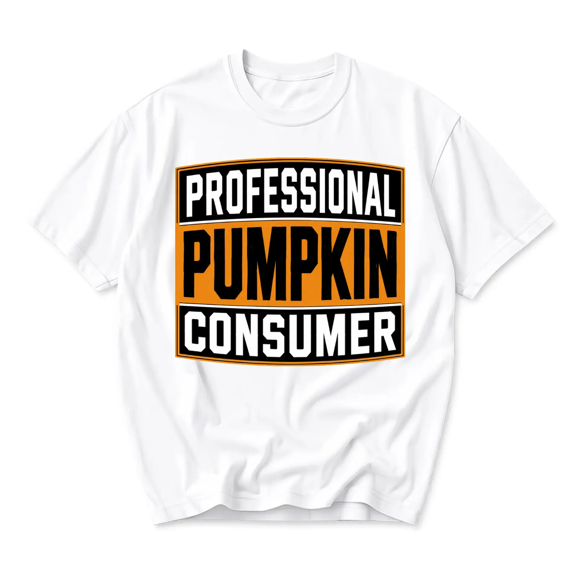 Funny Shirt Professional Pumpkin Consumer Unisex Graphic Printed T-Shirt Casual Fall Seasonal Crew Neck Apparel