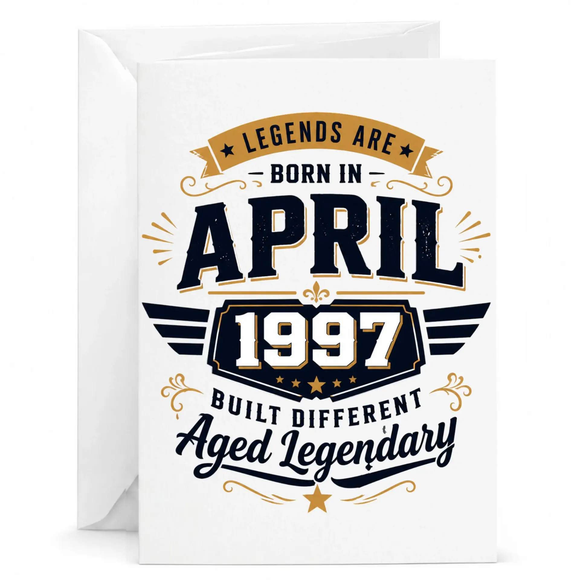 Birthday Card Legends Are Born in April 1997 Built Different Aged Legendary Greeting Card for Milestone Celebration