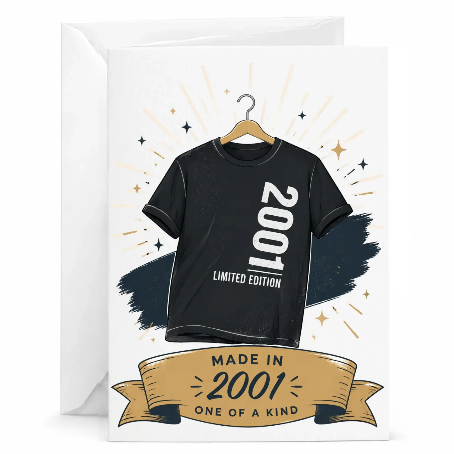 Birthday Greeting Card Made in 2001 Limited Edition Vintage Style Apparel Graphic Design Card for Milestone Celebration