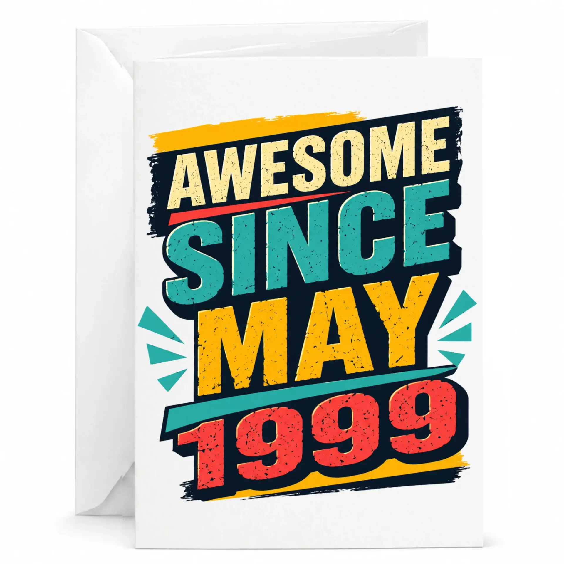 Birthday Card Awesome Since May 1999 Vintage Style Graphic Greeting Card for Special Milestone Celebrations
