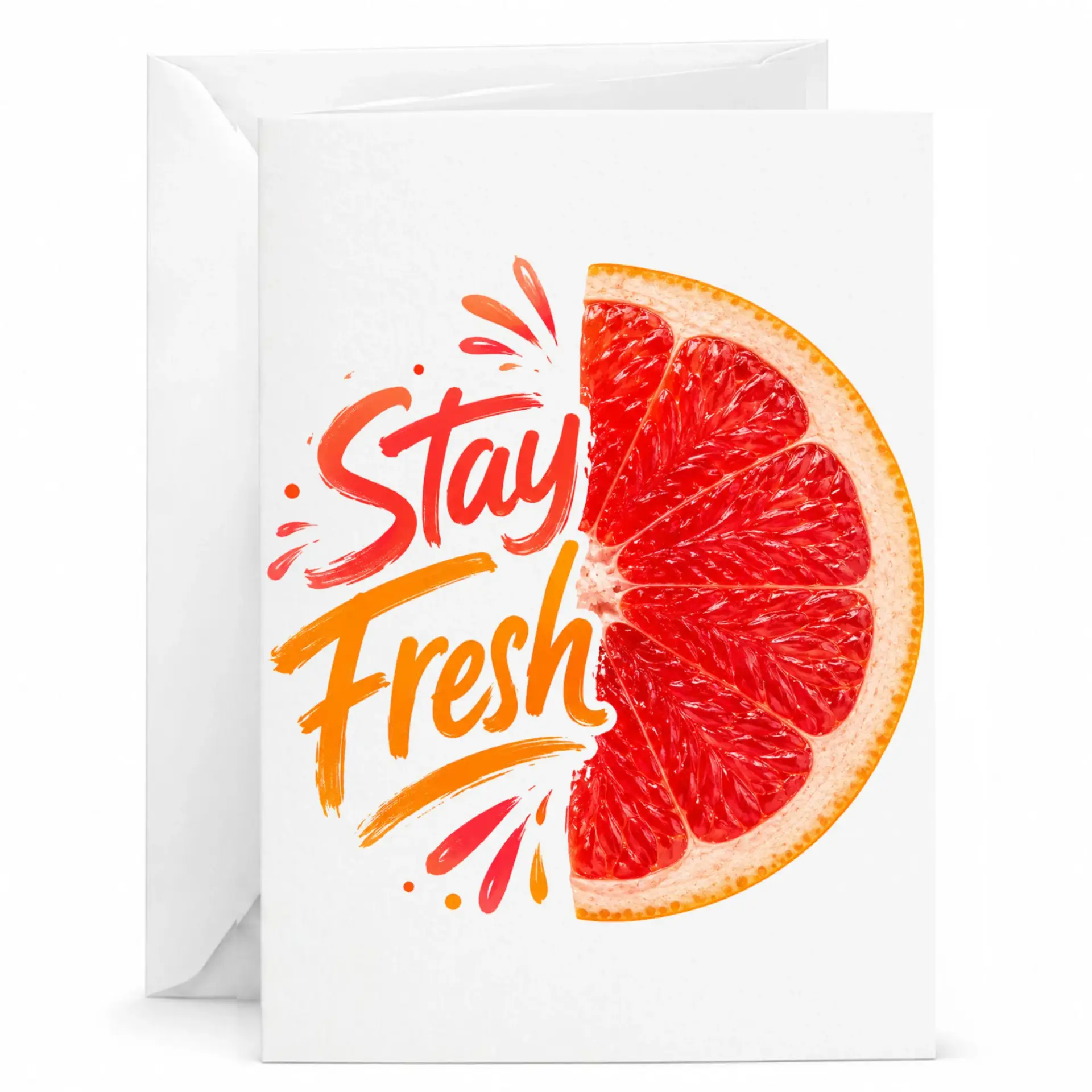 Greeting Card Stay Citrus Fruit Design Encouragement Note for Friends and Family Any