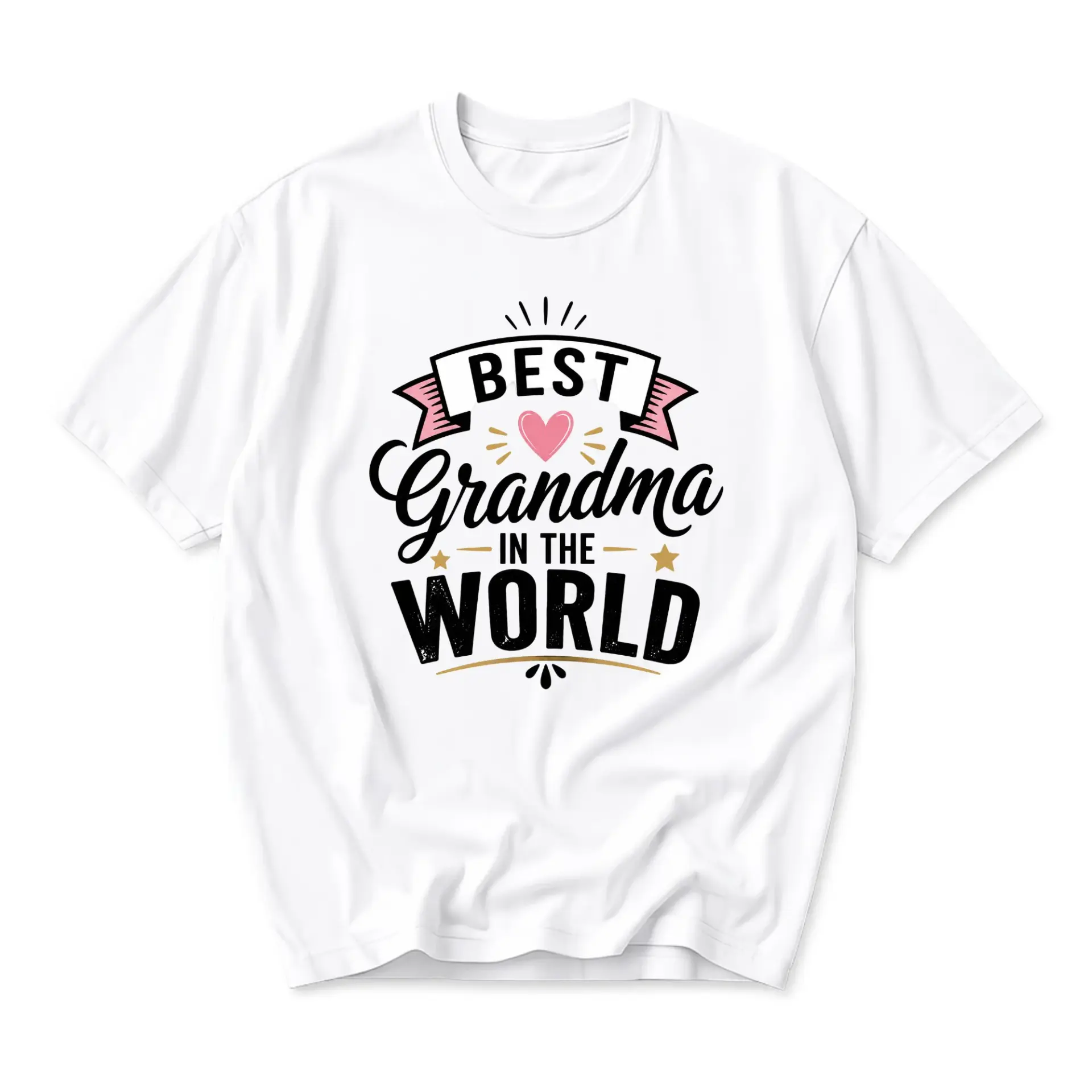 Graphic Tee Best Grandma in the World Printed T-Shirt Casual Unisex Apparel
