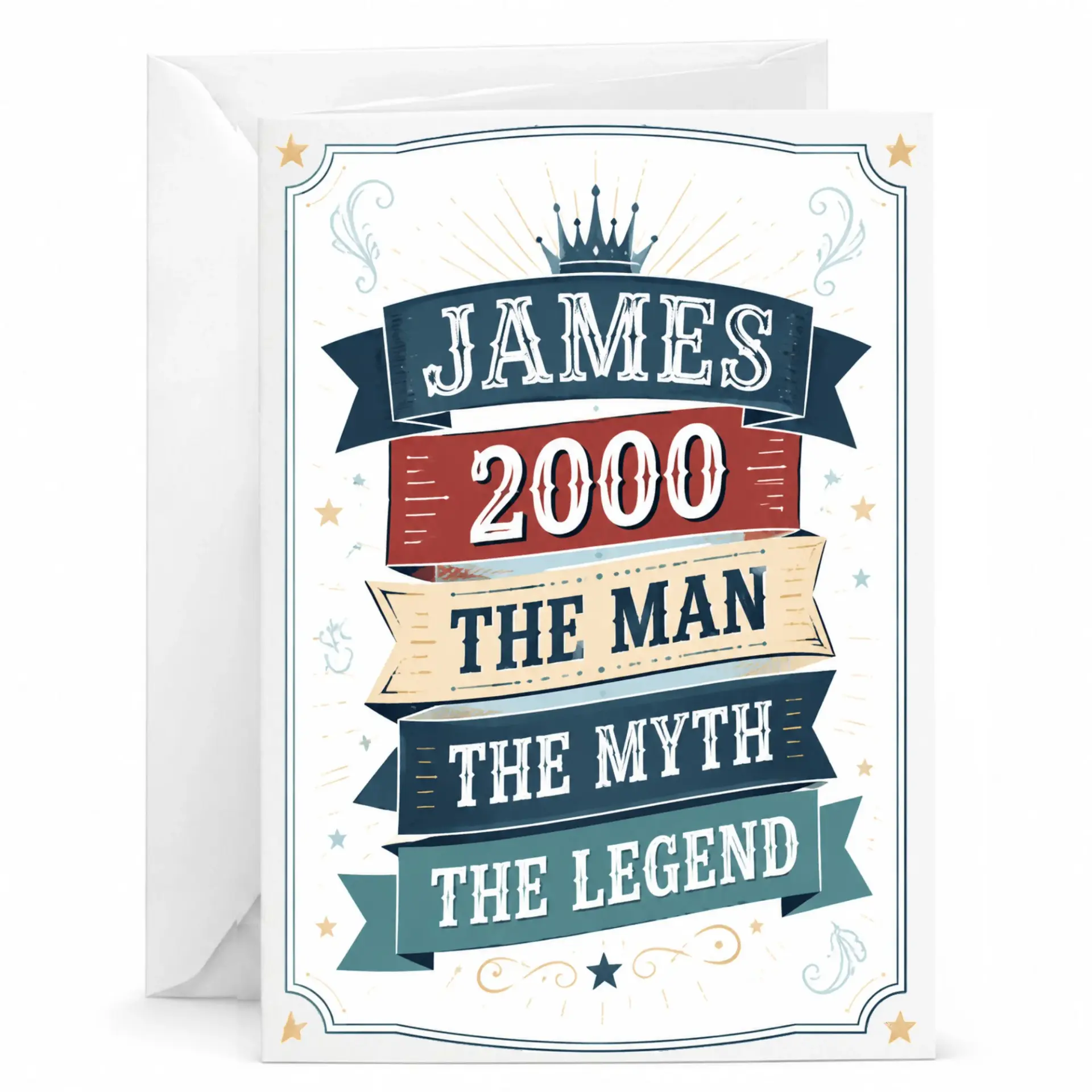 Funny Birthday Card the Man the Myth the Legend Personalized Custom Greeting Card for Men Featuring Classic Vintage Style