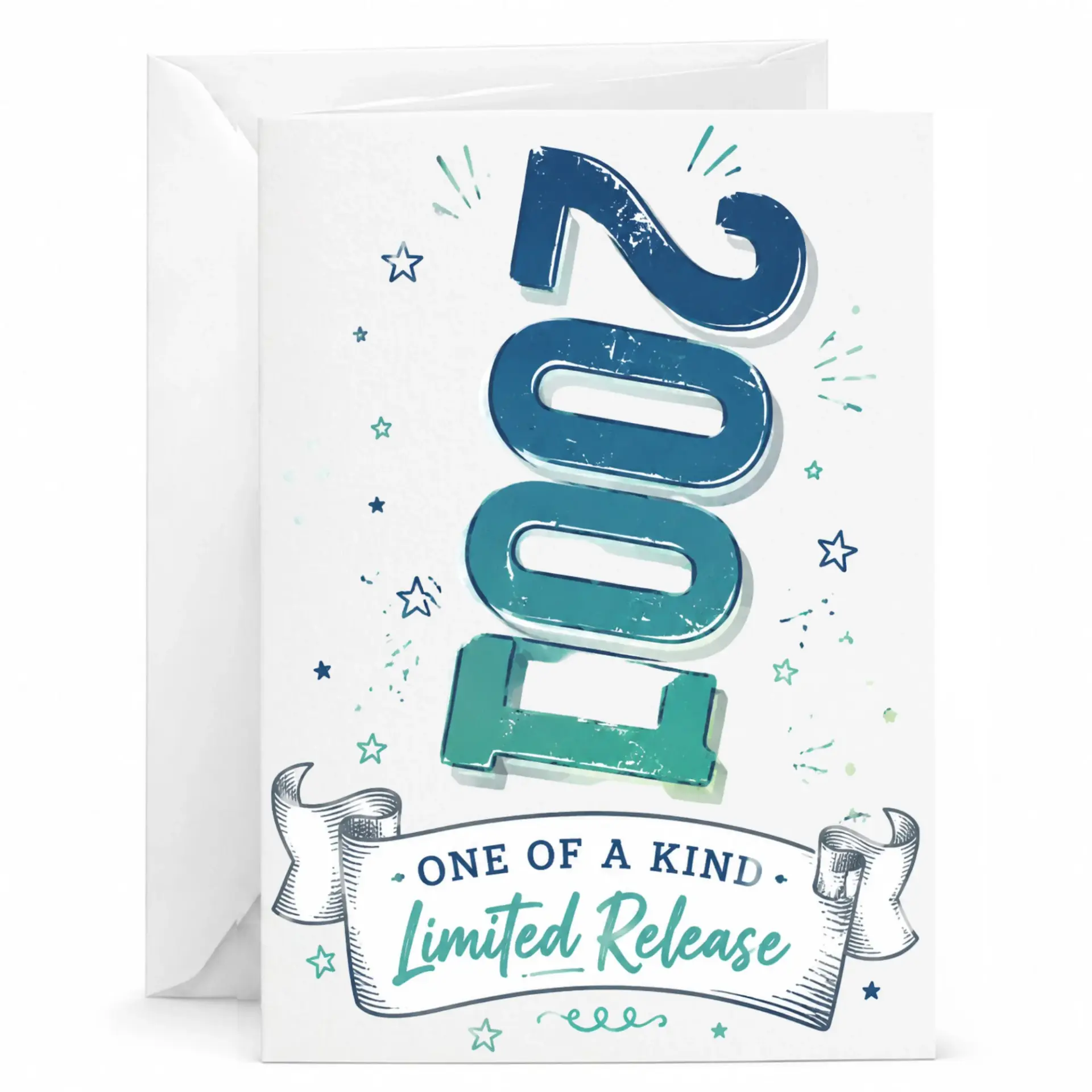 Greeting Card 2002 Limited Release Birthday Card for Him or Her One of a Kind Milestone Celebration Folded Note Card