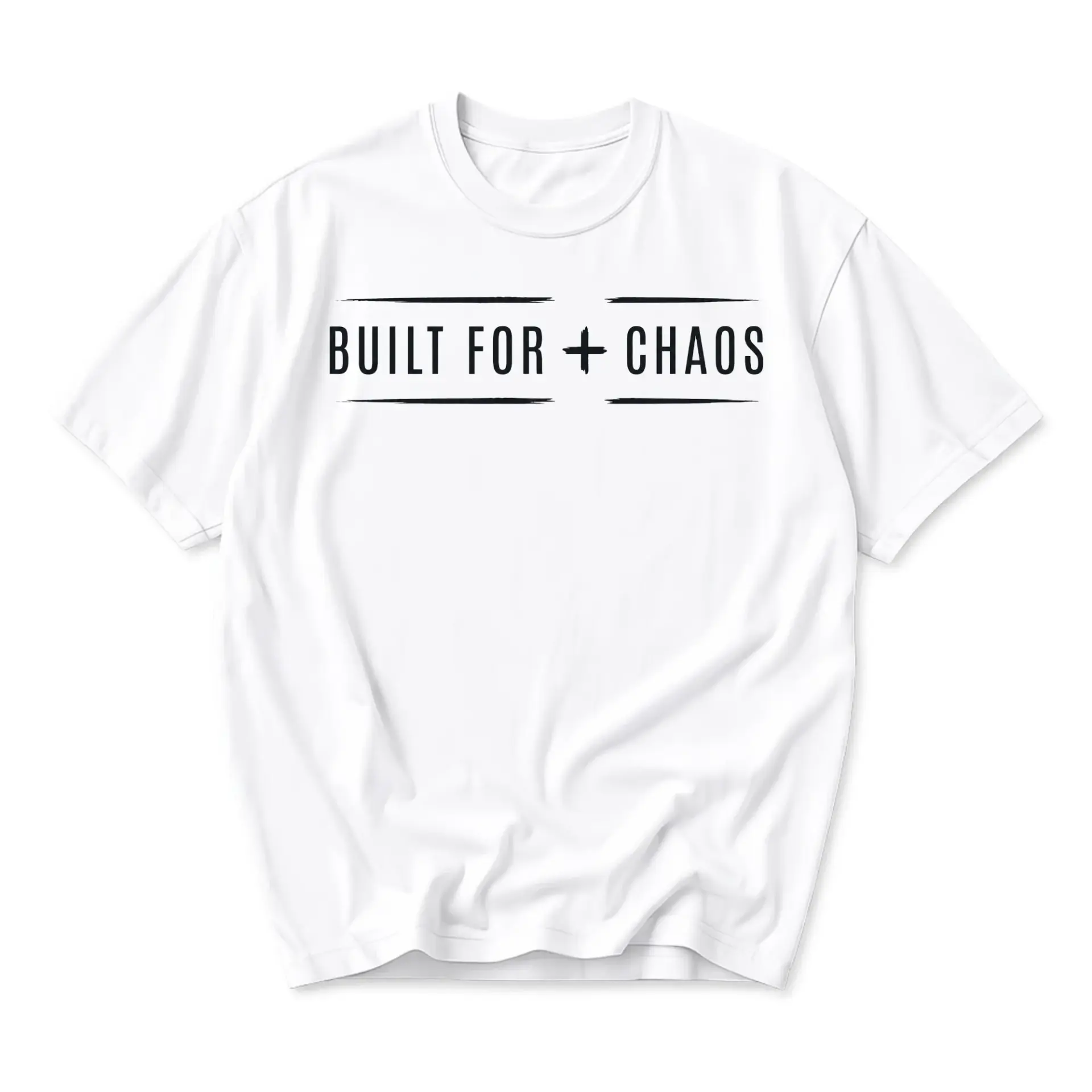 Graphic Tee Built for Chaos Unisex Crew Neck T-Shirt Minimalist Text Shirt Comfortable Casual Everyday Top
