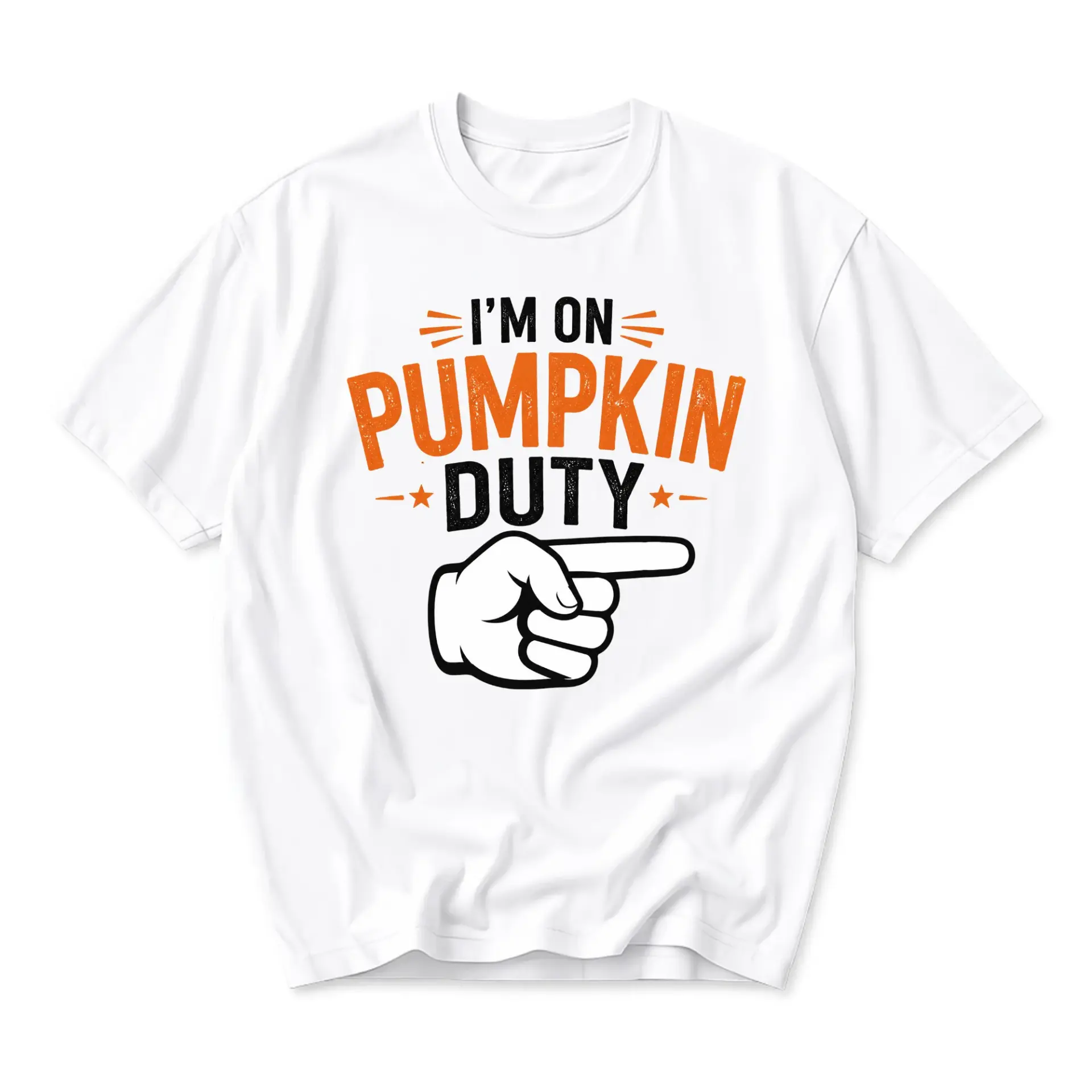 Funny Shirt I'm on Pumpkin Duty Graphic Tee Unisex Seasonal Casual Short Sleeve Crew Neck Cotton Blend Top