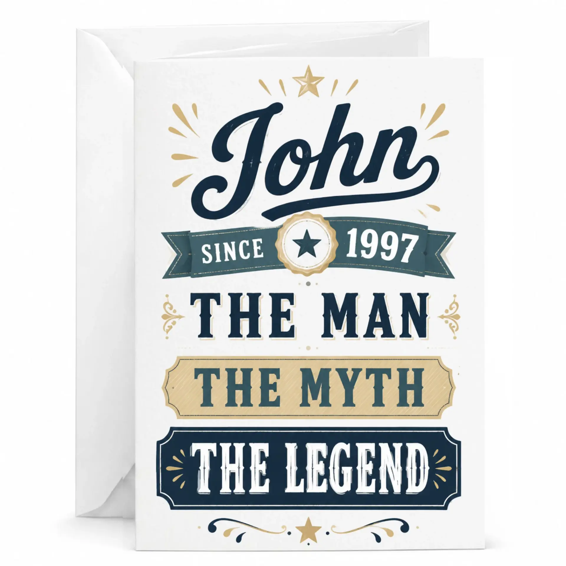 Funny Birthday Card the Man the Myth the Legend Since 1997 Greeting Card with Matching Envelope for Him