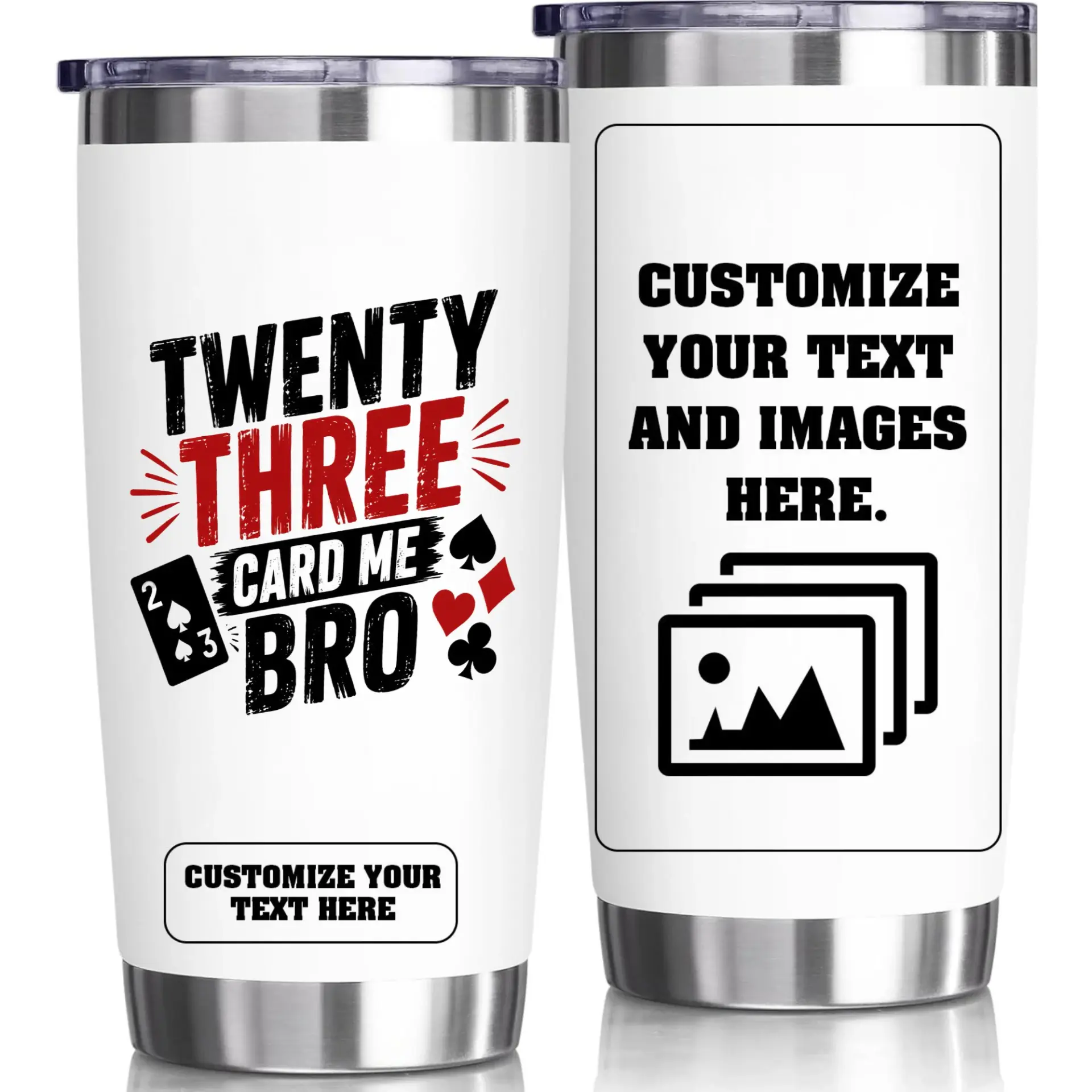 Stainless Steel Tumbler 20 Oz Custom Design Double Wall Vacuum Insulated Cup for Hot and Cold Beverages Travel Mug