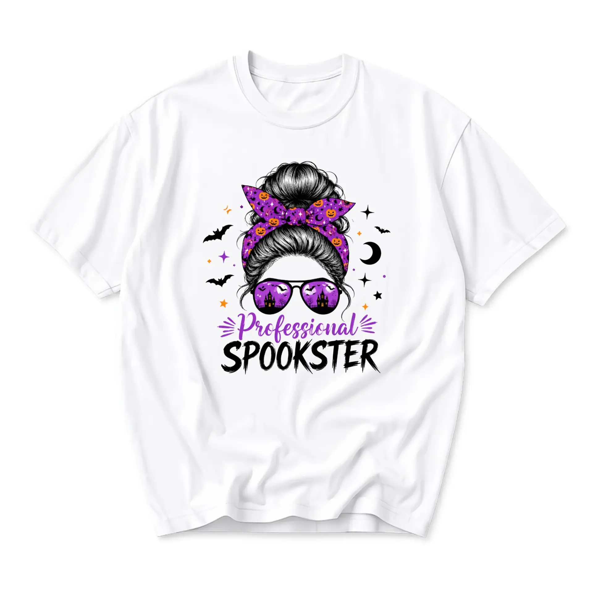Funny Shirt Professional Spookster Graphic Tee for Halloween Costume Casual Wear Unisex Crew Neck Summer Apparel
