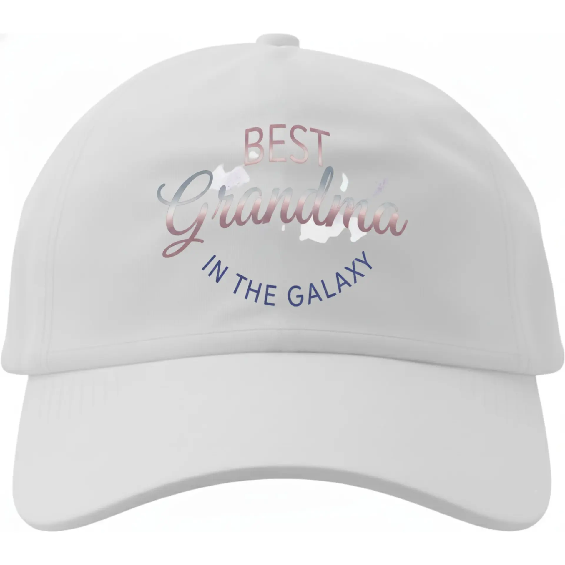 Baseball Cap Best Grandma in the Galaxy White Hat Adjustable Low Profile Cotton Blend Comfortable Casual Everyday Headwear