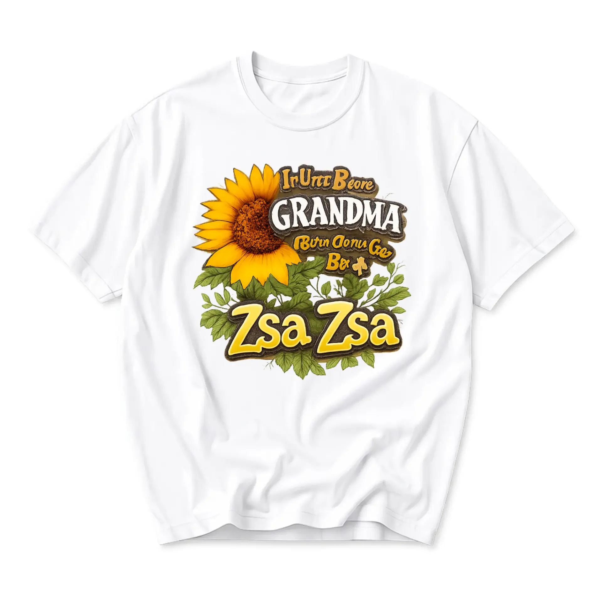 Funny Shirt Sunflower Grandma Zsa Design Unisex Graphic Printed T-Shirt