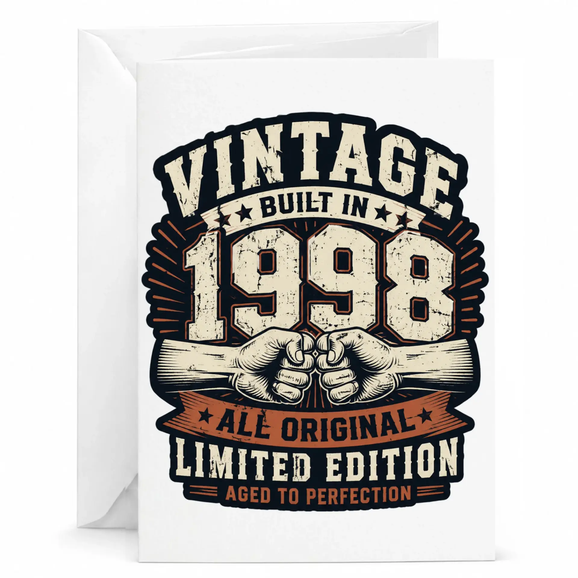 Birthday Card Vintage 1998 Aged to Perfection Greeting Card Premium Heavyweight Stationery for Milestone Celebration