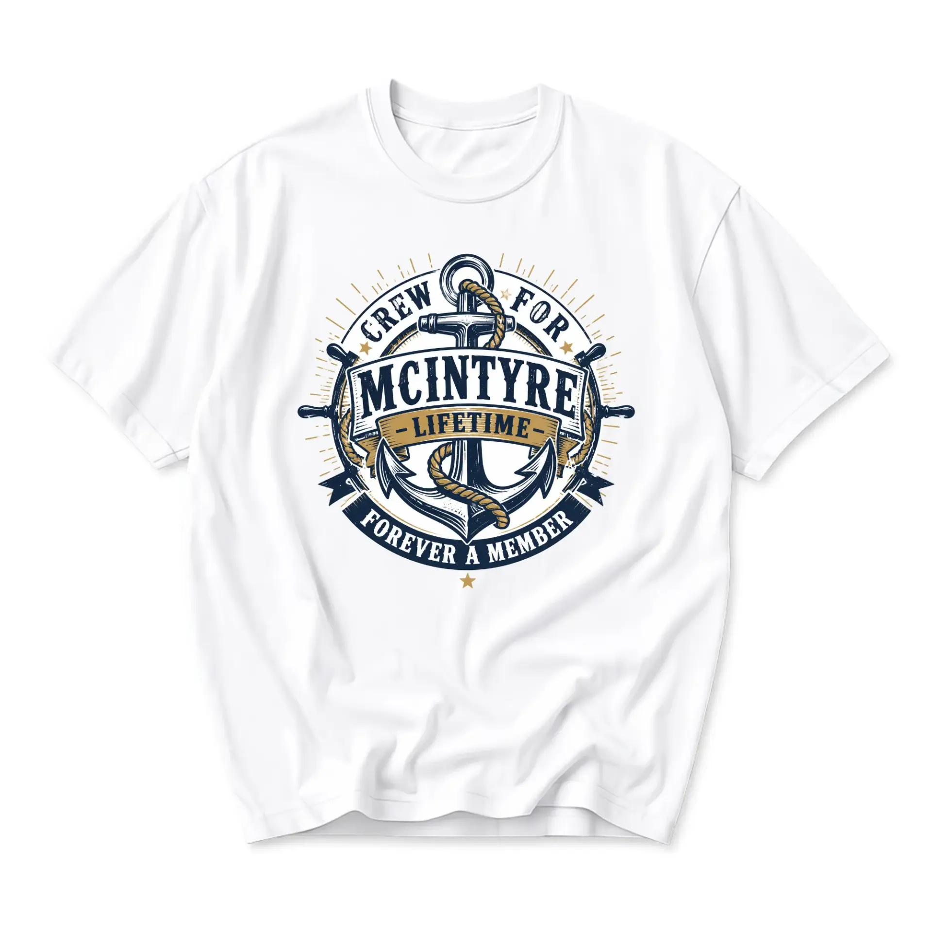 Graphic Tee Unisex Crew Neck T-Shirt Nautical Anchor Design Apparel for Casual Everyday Style and Personalized Comfort