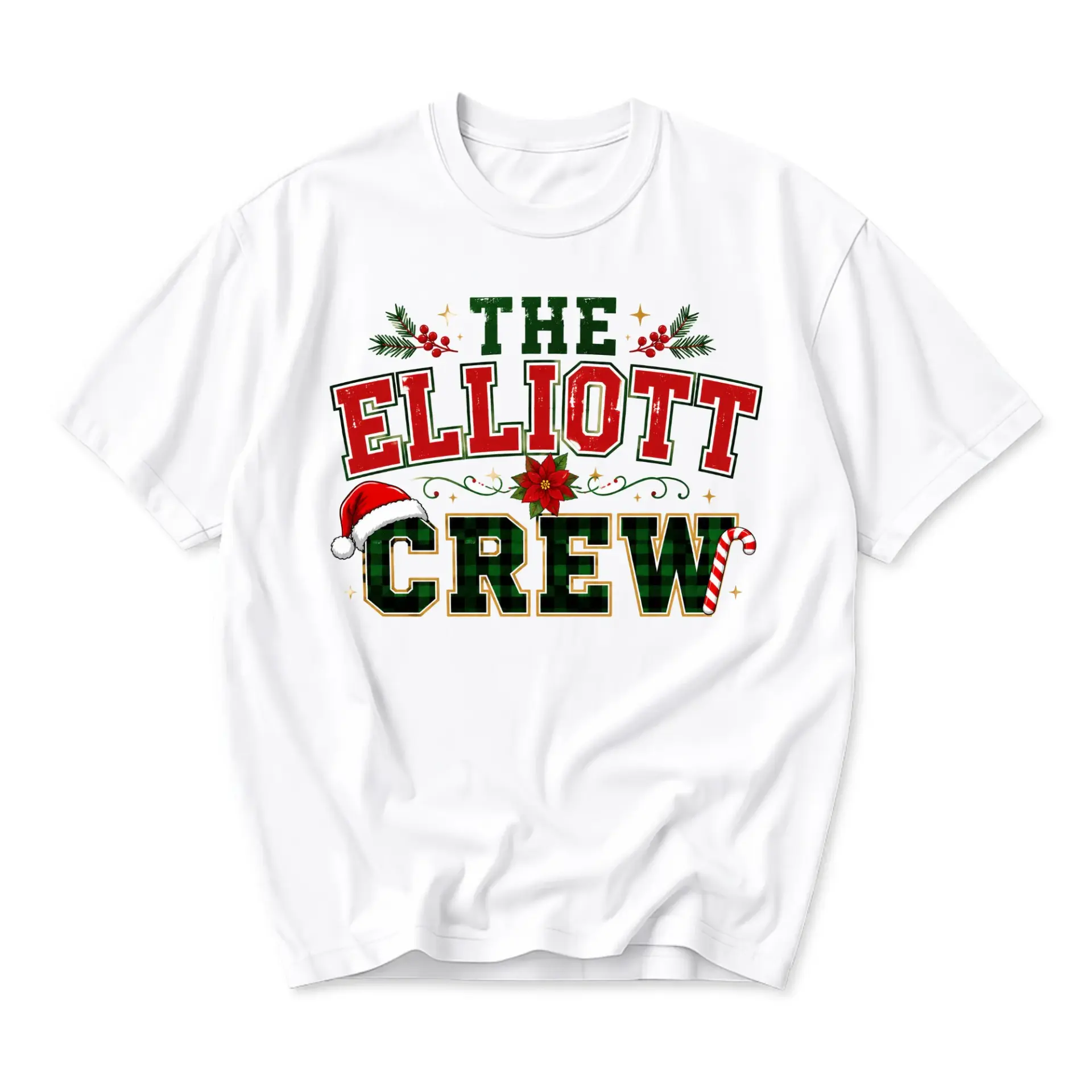 Graphic Tee the Elliott Crew Christmas Holiday Theme Unisex Short Sleeve Shirt Comfortable Casual Cotton Crewneck Top