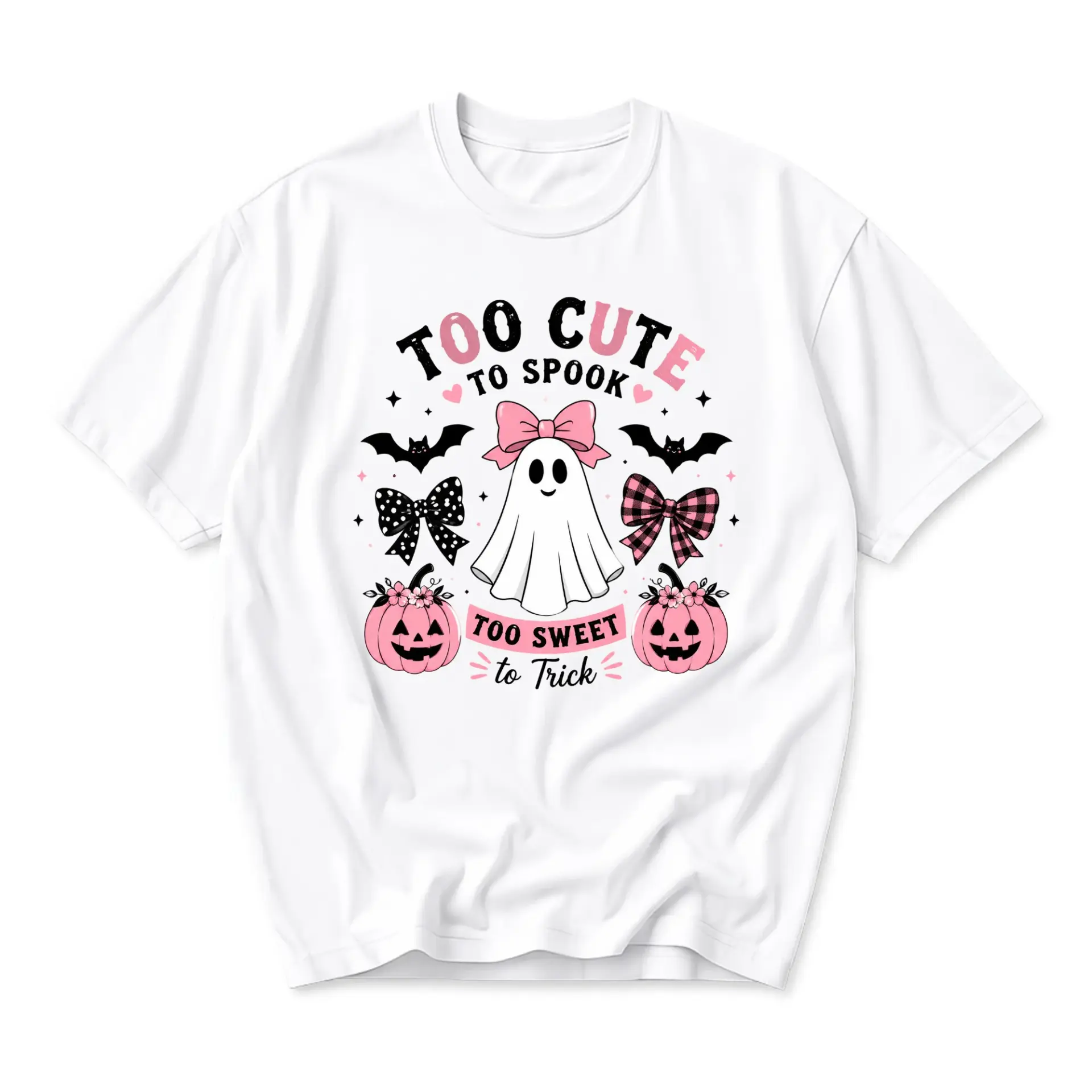 Funny Shirt Too Cute to Spook Too Sweet to Trick Graphic Tee Unisex Casual Apparel for Autumn and Halloween Enthusiasts