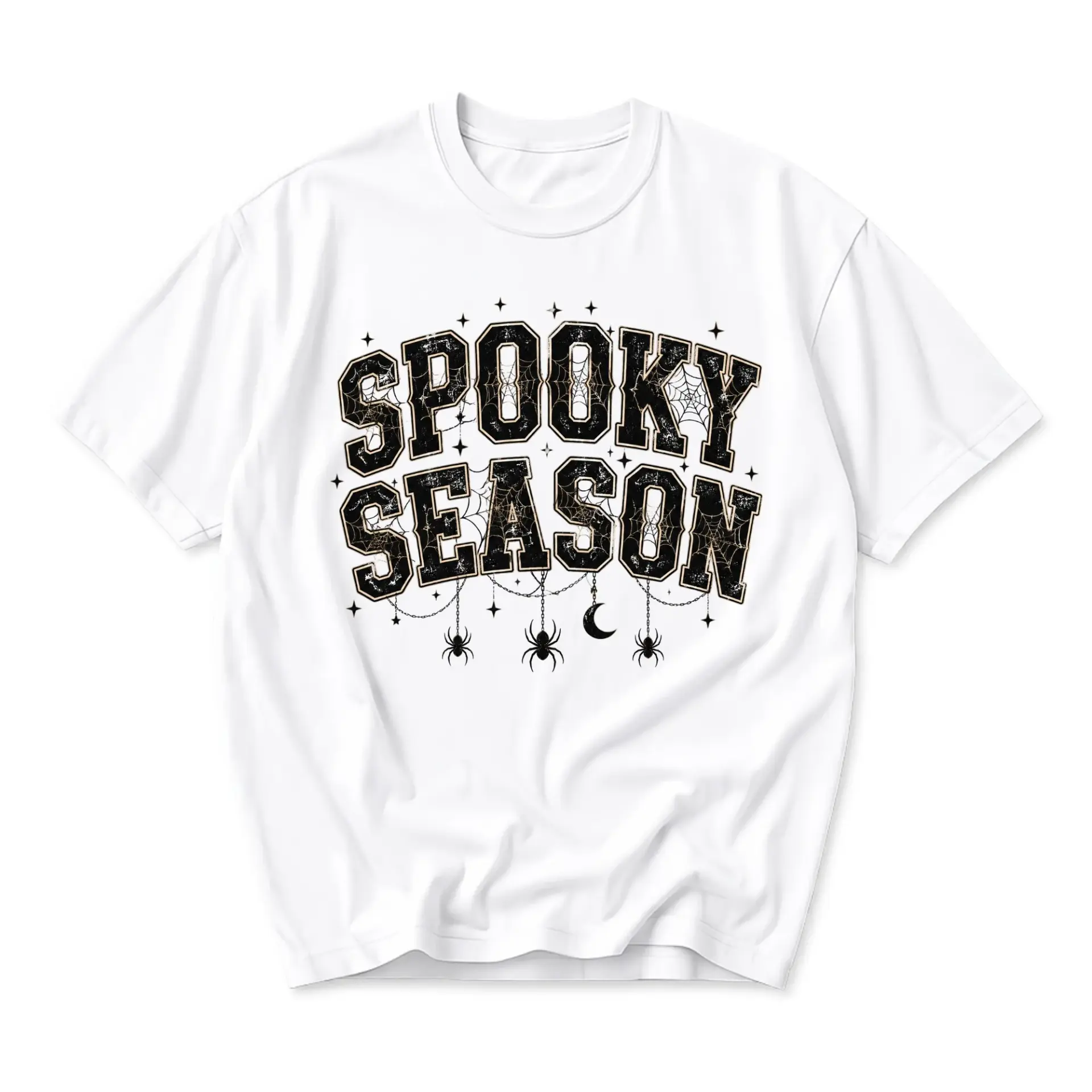 Graphic Tee Spooky Season Unisex Crew Neck T-Shirt for Casual Fall Style and Festive Holiday Outfit Graphic Print Top