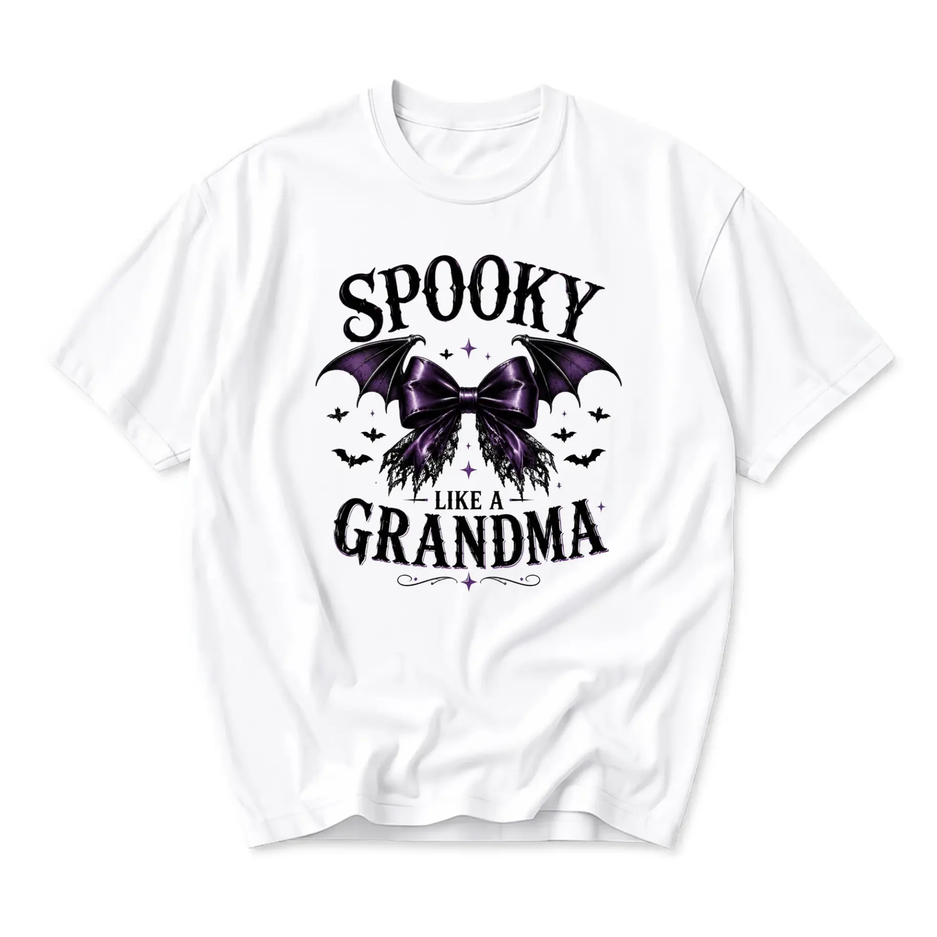 Graphic Tee Spooky Like a Grandma Unisex Crew Neck Shirt Funny Halloween Inspired Apparel Casual Soft Cotton Top