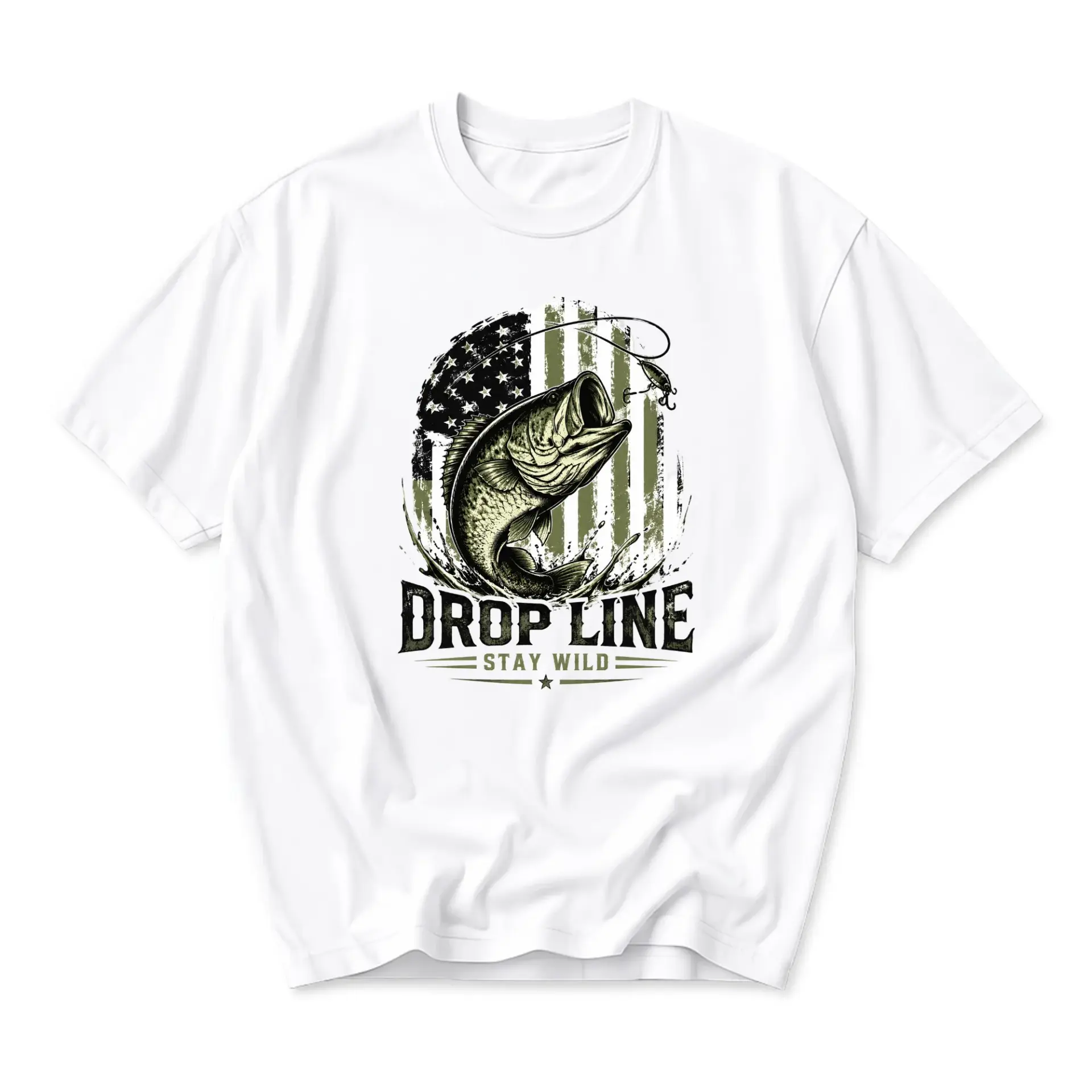 Graphic Tee Stay Wild Fishing Shirt Unisex Crew Neck Short Sleeve Casual