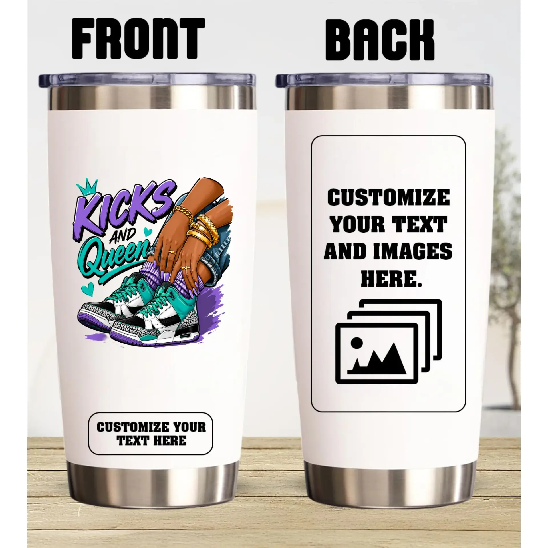Stainless Steel Tumbler 20oz Custom Photo and Text Insulated Travel Mug for Personalized Gifts or Daily Coffee Use