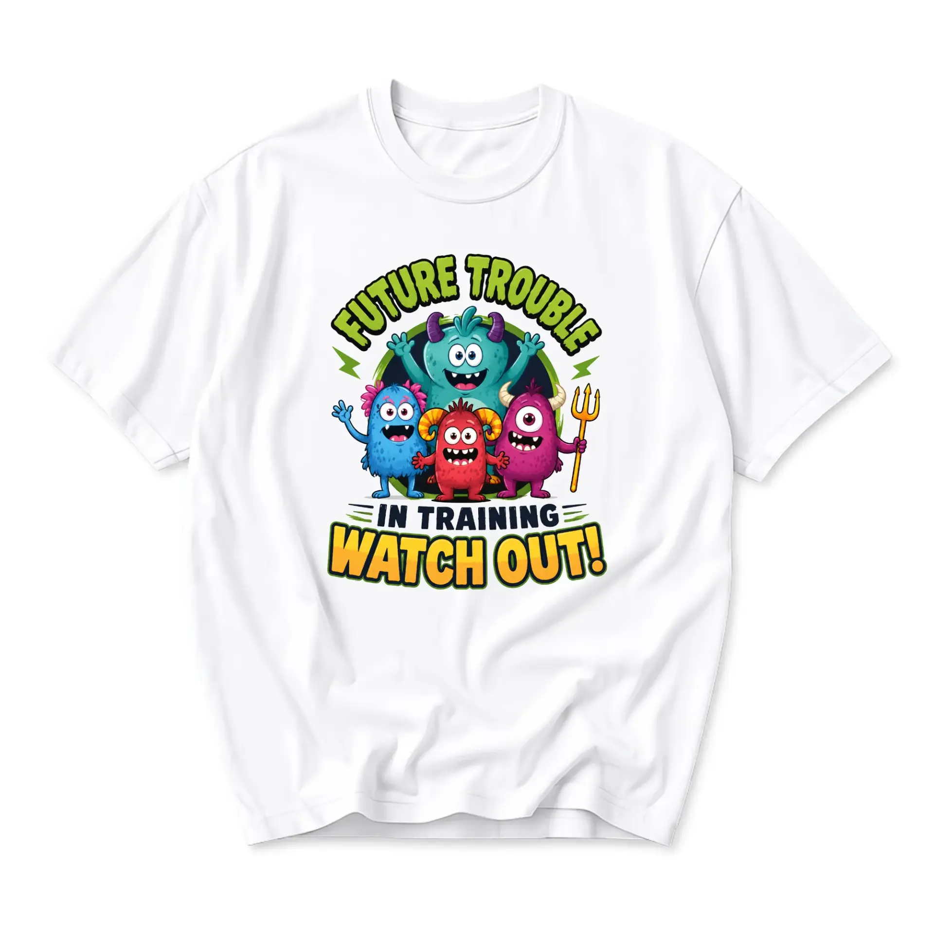 Funny Shirt Future Trouble in Training Watch Out Graphic Tee Unisex Crew Neck Short Sleeve Casual Cotton Top