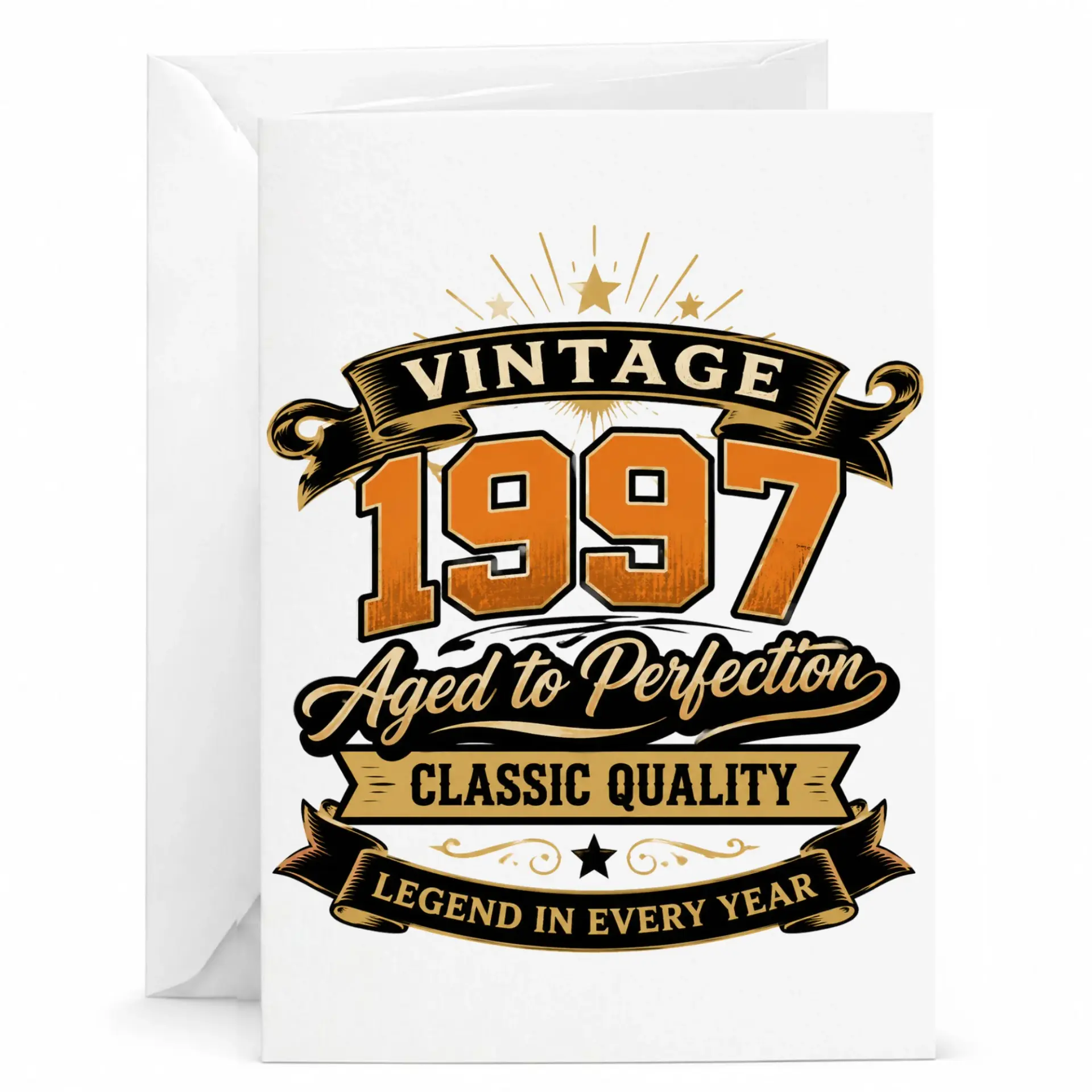 Birthday Card Vintage 1997 Aged to Perfection Greeting Card for Milestone Birthday Celebration