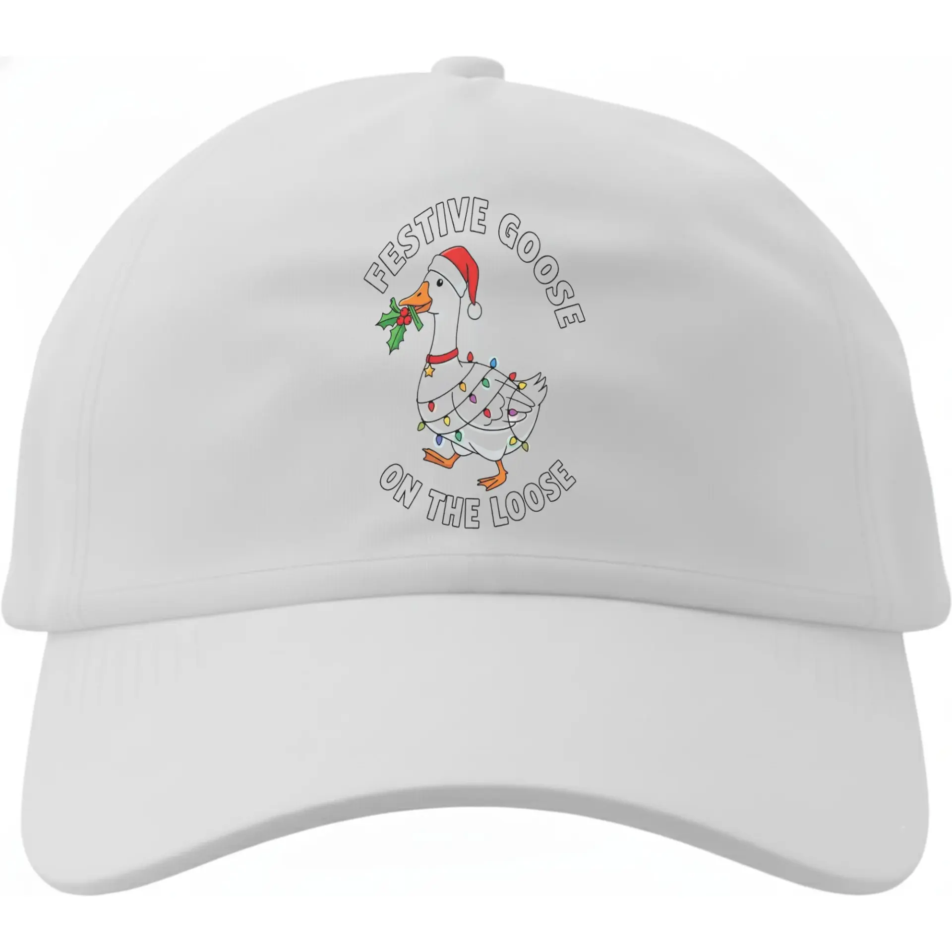 Baseball Cap Festive Goose on the Loose Graphic Hat Adjustable Cotton Dad Hat for Holiday Casual Outdoor Wear Unisex