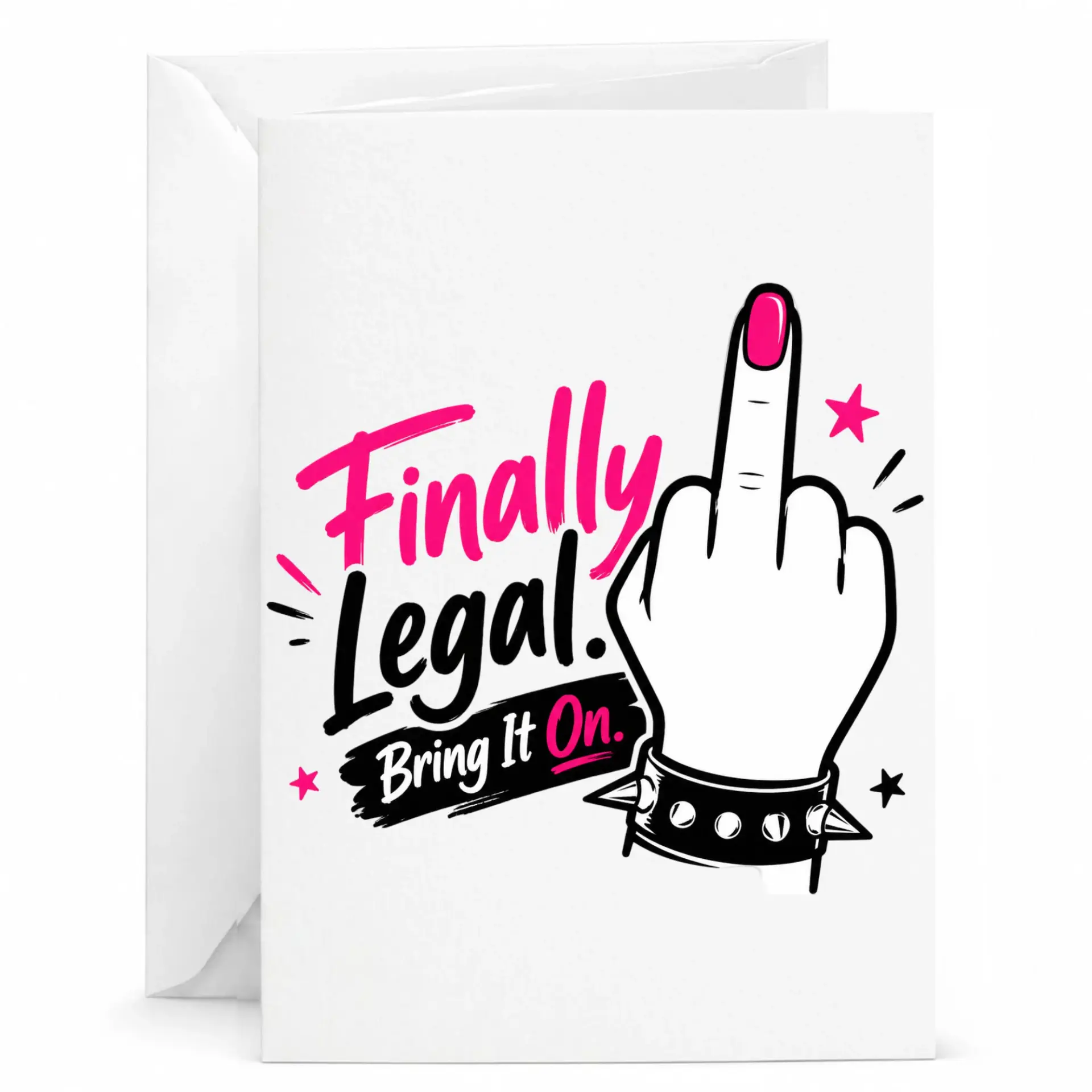 Funny Birthday Card Finally Legal Bring It on Greeting Card with Envelope for Milestone Adult Celebration 5x7 Inches