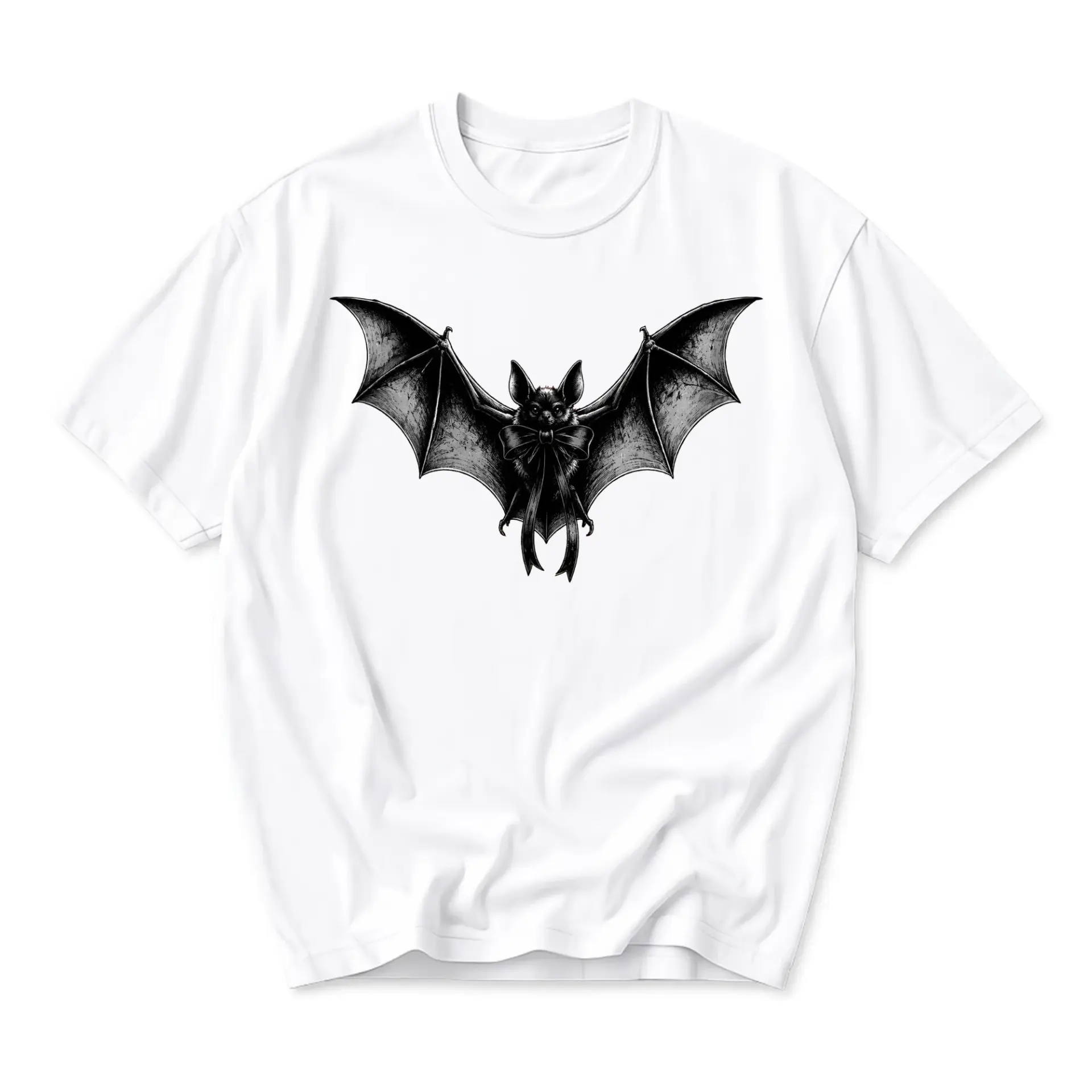T-shirt Gothic Bat Graphic Tee Featuring Detailed Ink Illustration Design for Casual Everyday Comfortable Style Wear