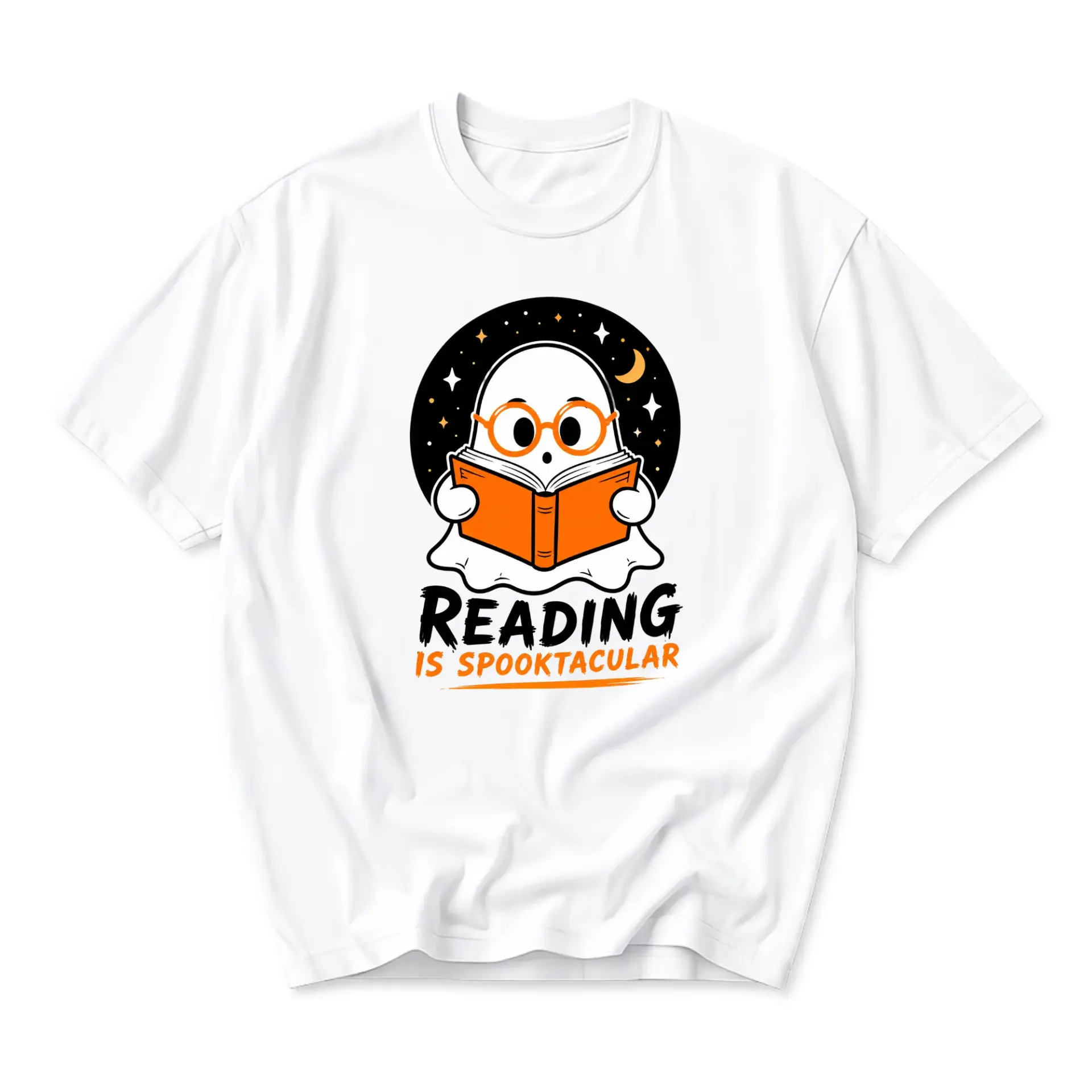 Funny Shirt Reading Is Spooktacular Graphic Tee Unisex Casual Apparel for Book Lovers and Seasonal Enthusiasts