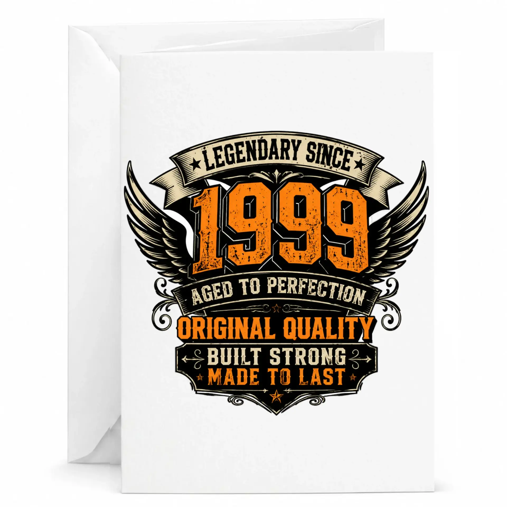 Birthday Card Legendary Since 1999 Aged to Perfection Vintage Style Greeting Card for Milestone Birthday Celebration