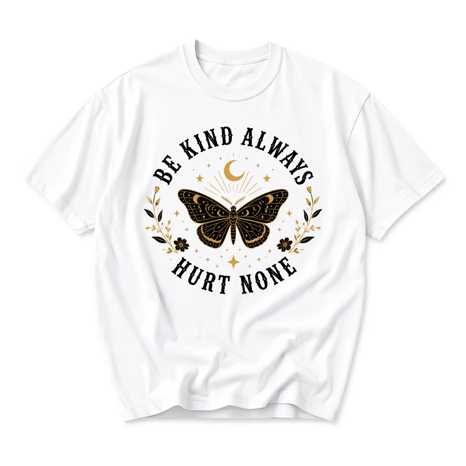 Graphic Tee Be Kind Always Hurt None Inspirational Butterfly Aesthetic Unisex Casual Crew Neck Soft Cotton Short Sleeve