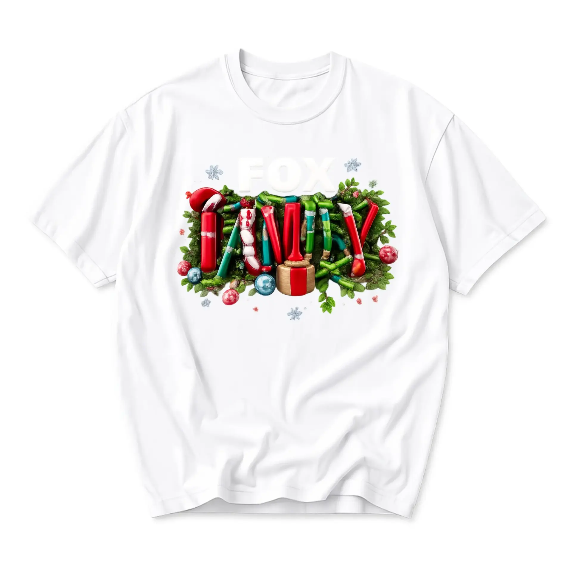 Graphic Tee Unisex Crew Neck Shirt Festive Holiday Family Lettering Design
