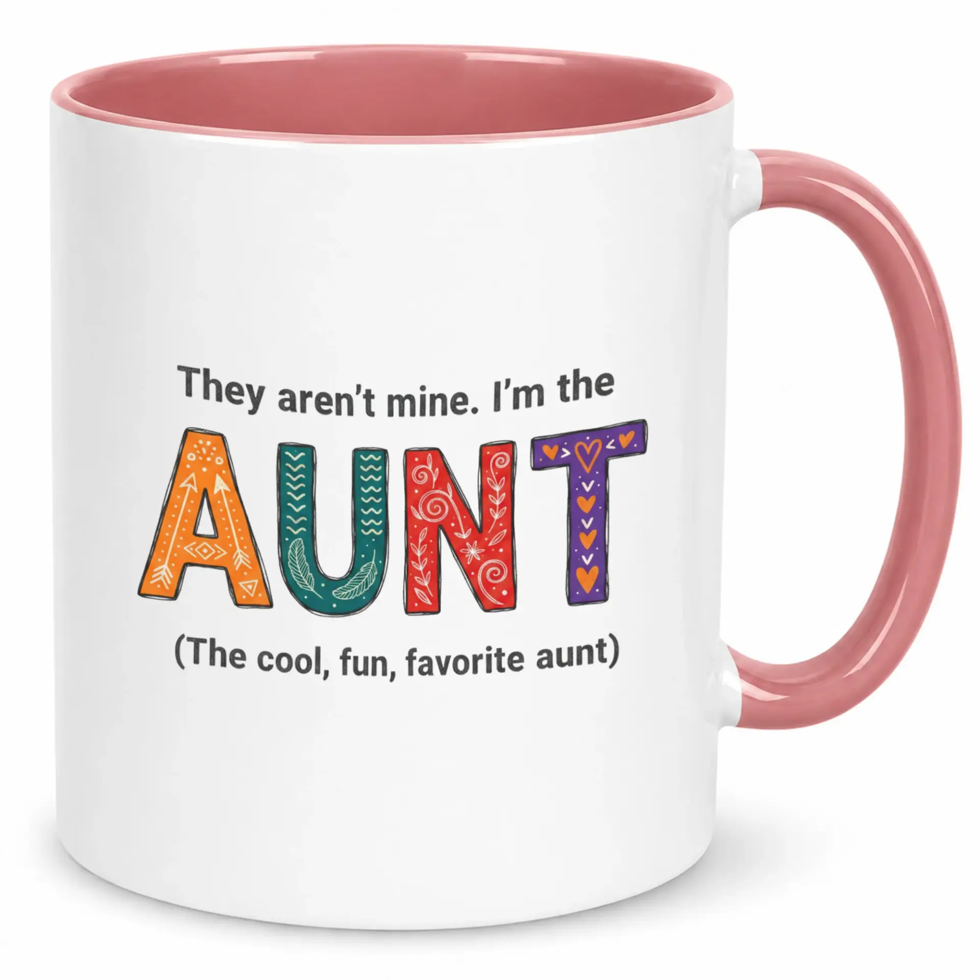 Funny Ceramic Coffee Mug with Aunt Definition Print, Unique Drinkware Gift for the Cool Fun Favorite Aunt, 11 Oz or 15 Oz Beverage Cup