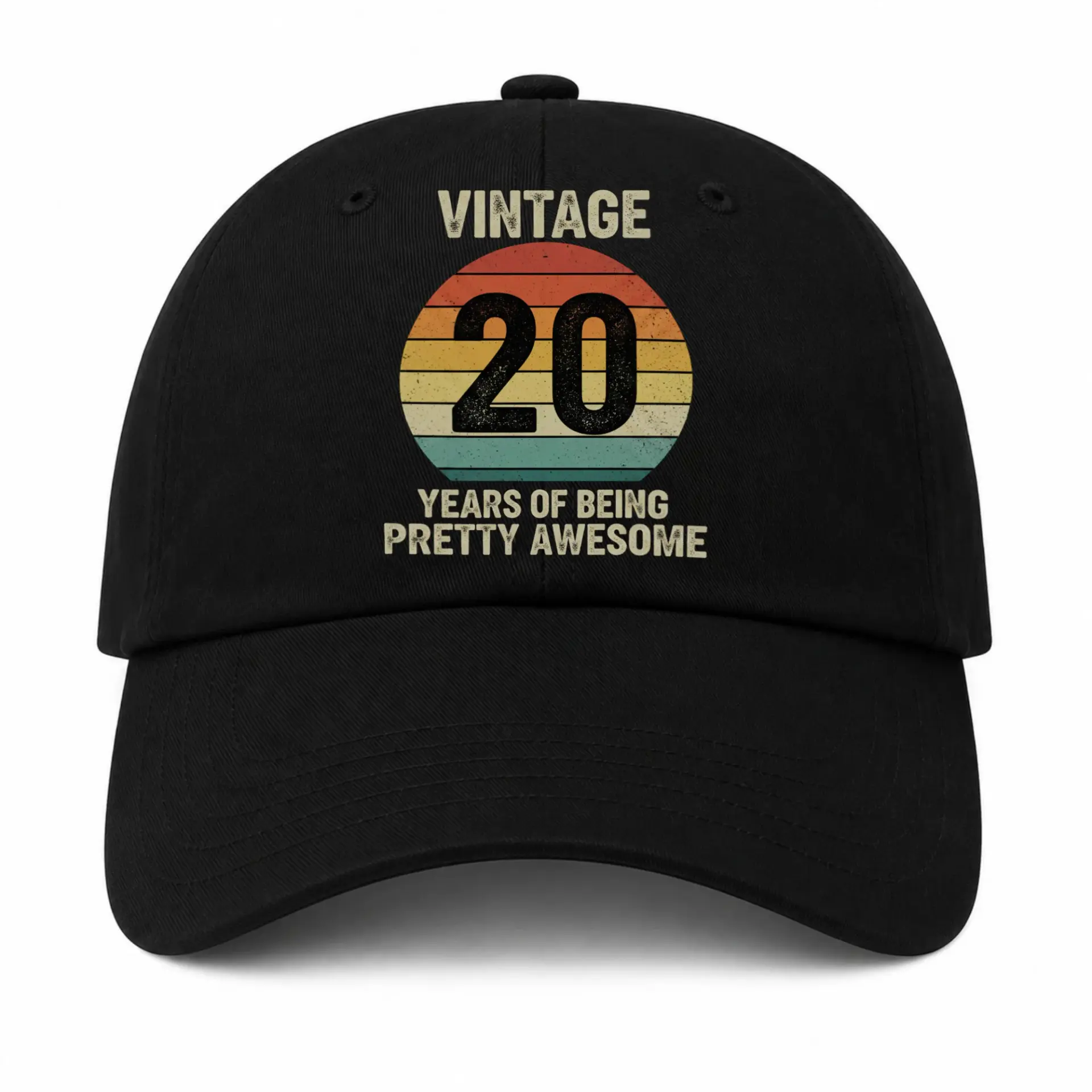 Baseball Cap Vintage 20 Years of Being Pretty Awesome Retro Sunset Graphic