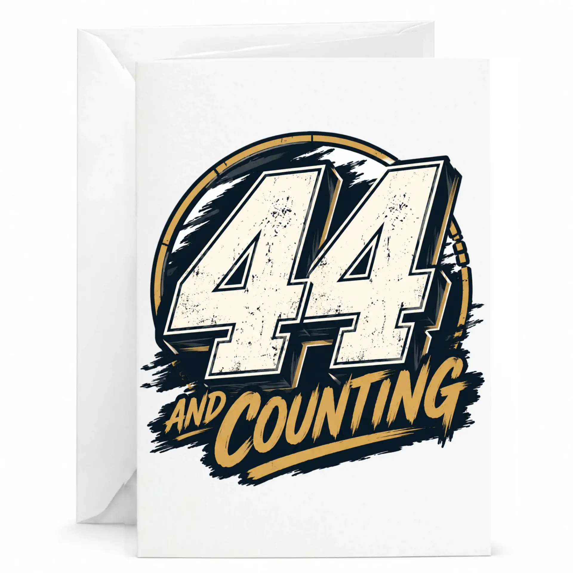Funny 44th Birthday Greeting Card 44 and Counting Illustrated Design for Milestone Celebration