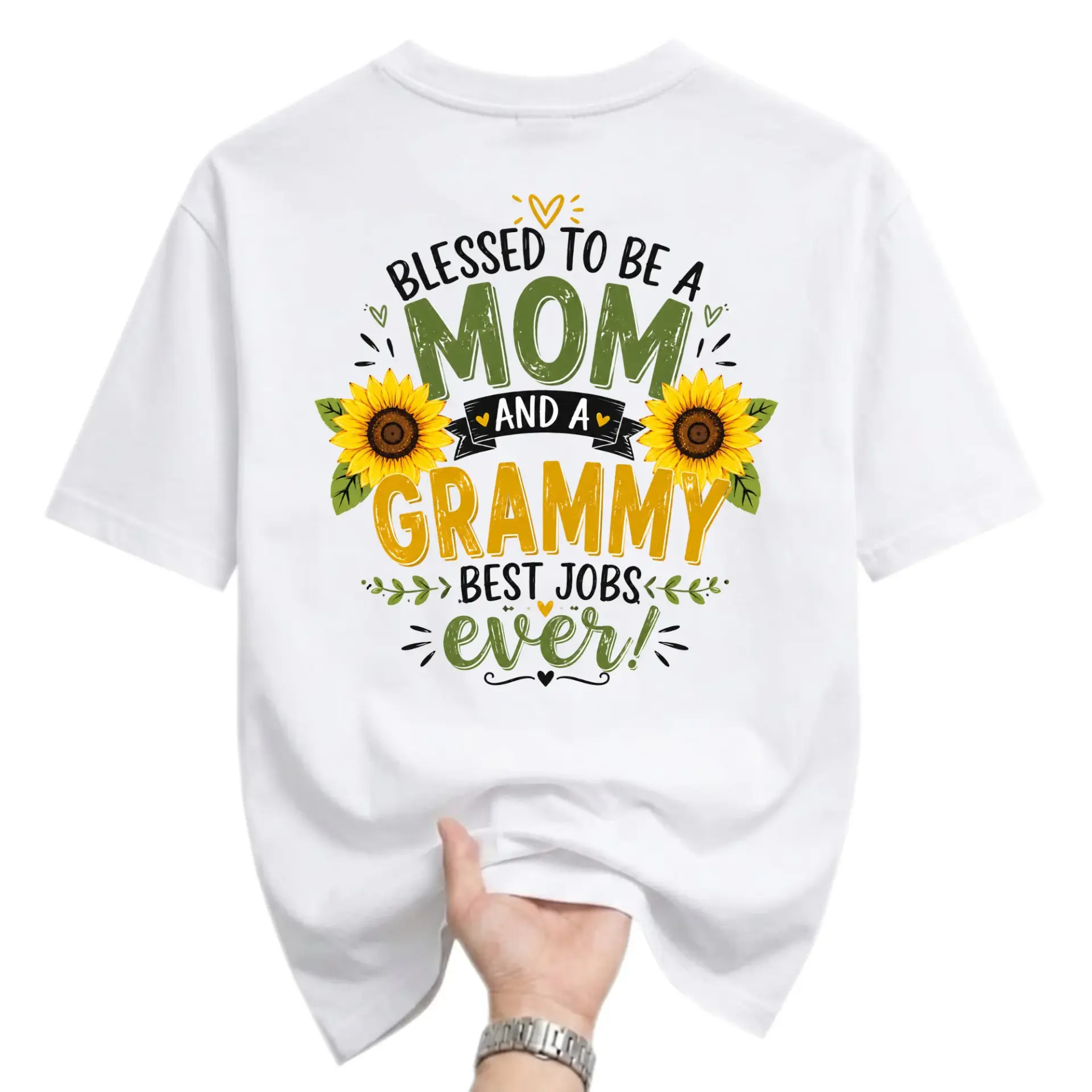 Graphic Tee Blessed to Be a Sunflower Design Unisex Casual Crew Neck