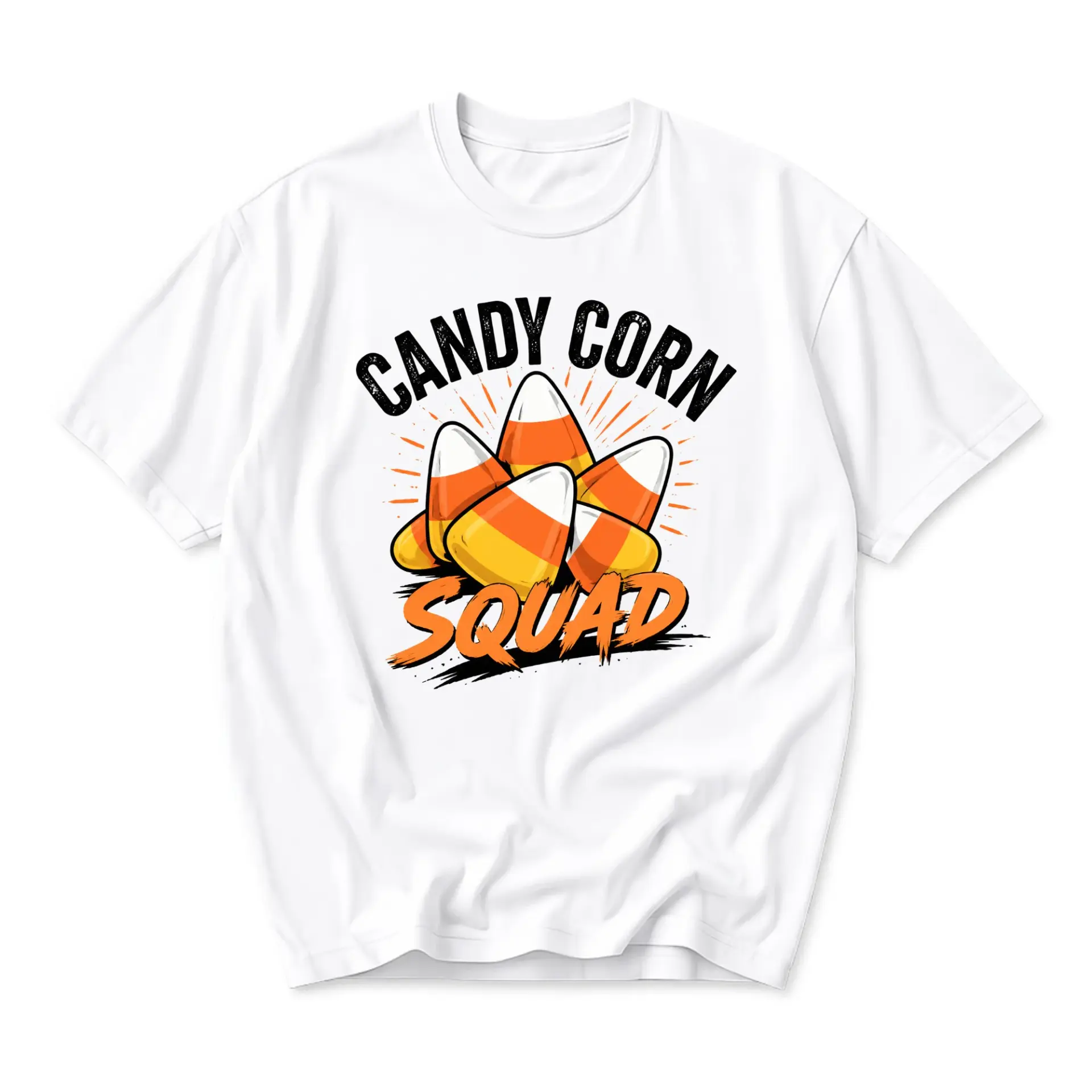 Graphic Tee Candy Corn Squad Unisex T-Shirt Seasonal Holiday Crew Neck Apparel Soft Preshrunk Cotton Blend Top