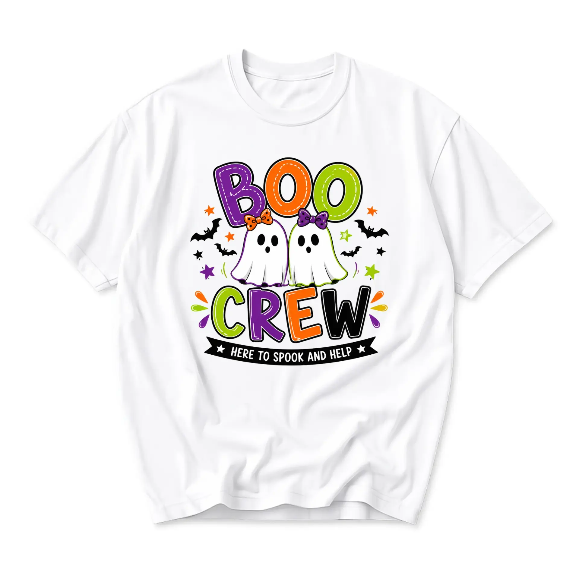 Funny Shirt Boo Crew Halloween Graphic Tee Unisex Casual Apparel for Autumn Seasonal Enthusiasts and Ghost Lovers