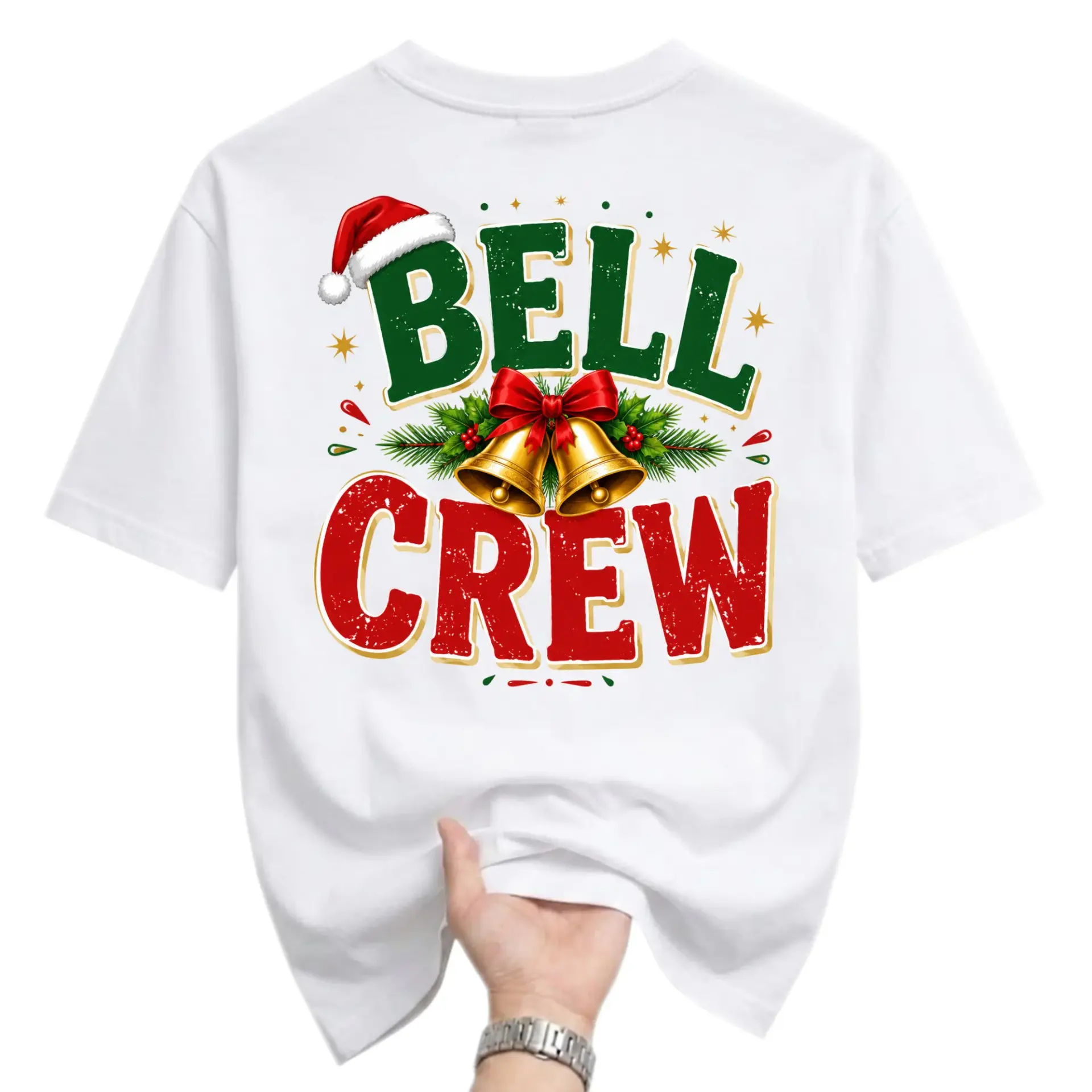 Funny Shirt Bell Crew Christmas Holiday Graphic Tee Unisex Short Sleeve