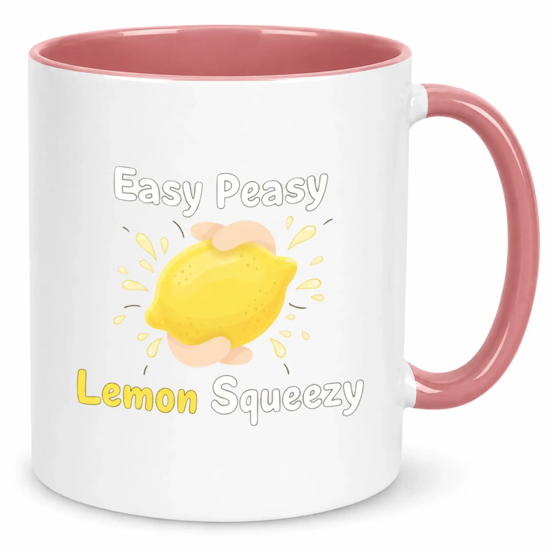 Funny Ceramic Coffee Mug with "easy Peasy Lemon Squeezy" Design 11oz or 15oz White Drinkware for Home and Office Use Unique Themed Gift Friends Family