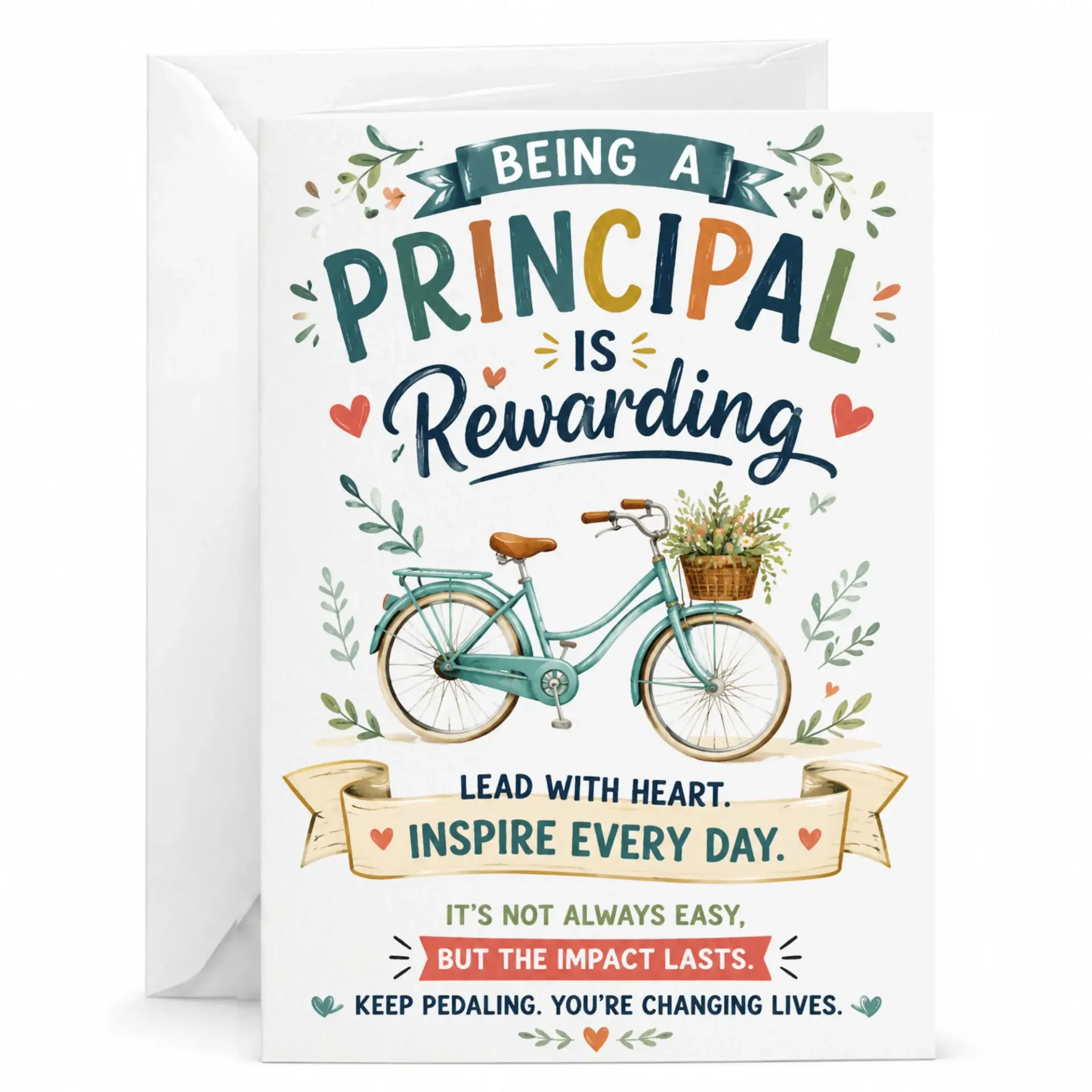 Greeting Card for Featuring Bicycle Illustration and Heartfelt Appreciation on Heavyweight Cardstock