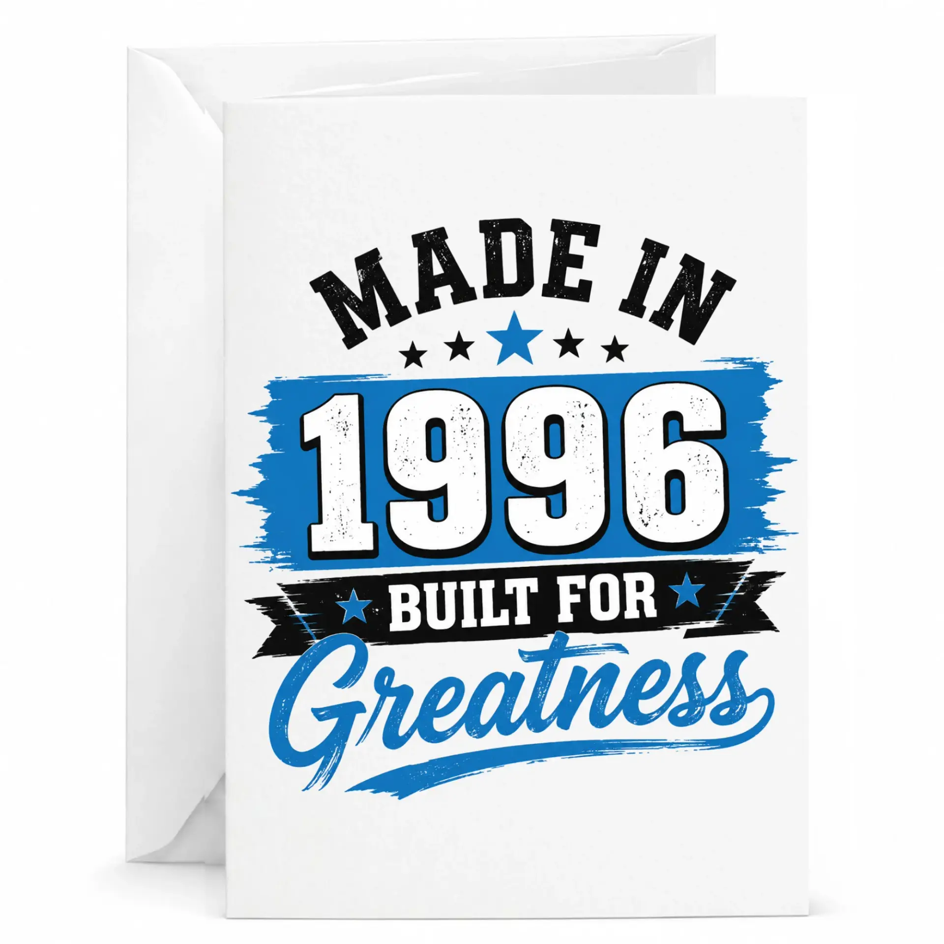 Birthday Card Made in 1996 Built for Greatness Vintage Style Greeting Card for Milestone Celebration Anniversary