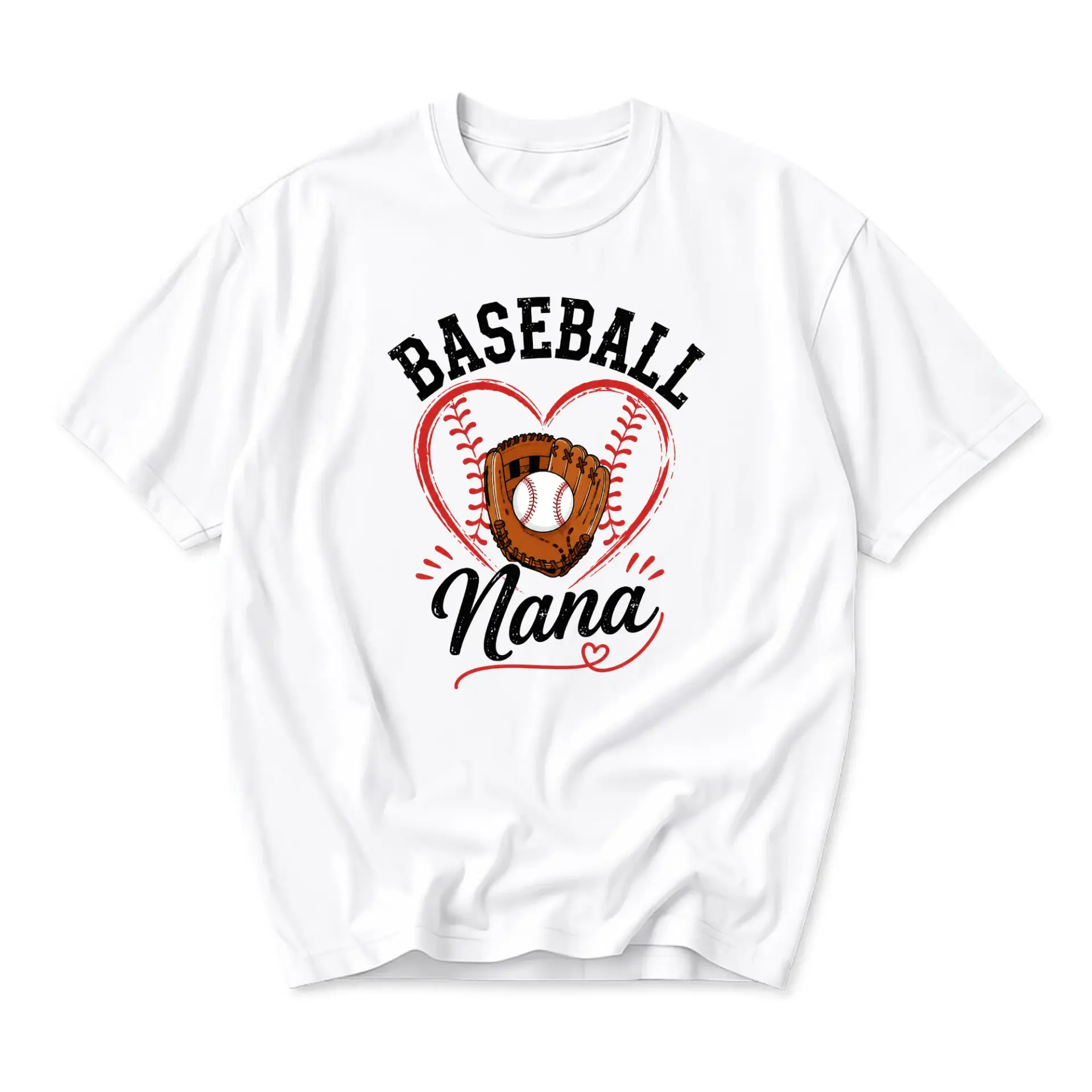 Graphic Tee Baseball Nana Shirt Unisex Crew Neck Sporty Heart Design