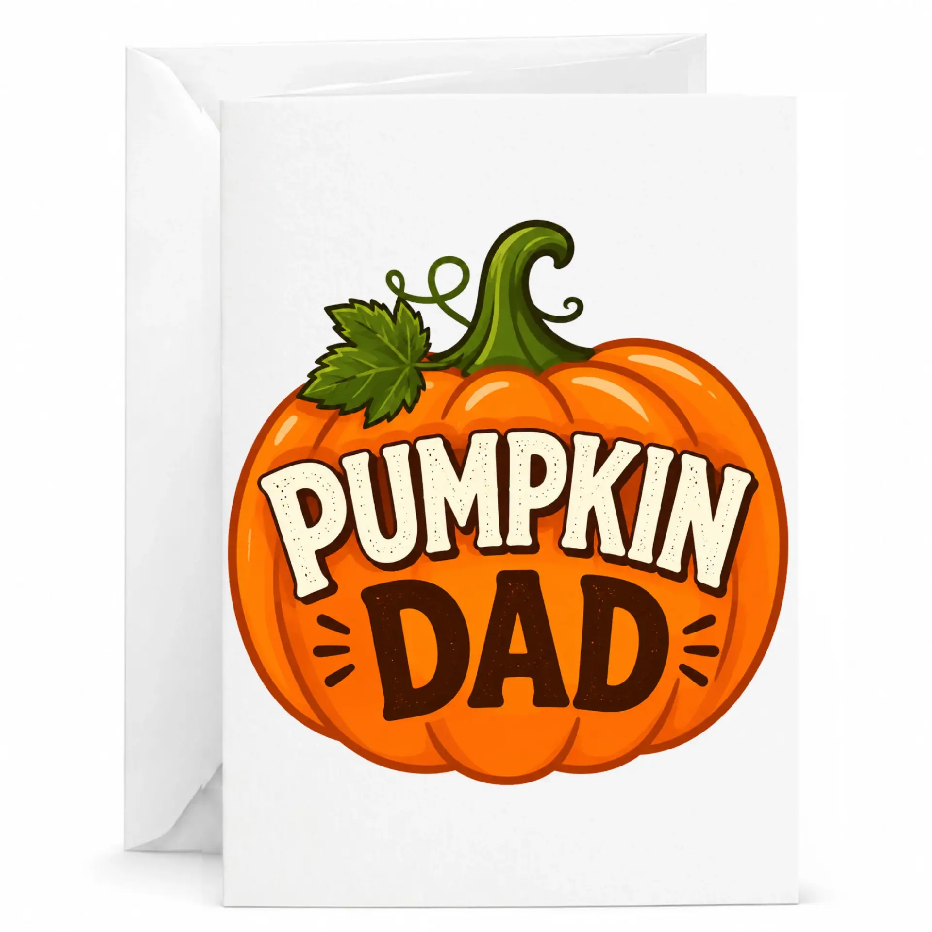 Funny Pumpkin Dad Greeting Card for Fall Holidays Autumn Birthday Seasonal 5x7 Folded Note