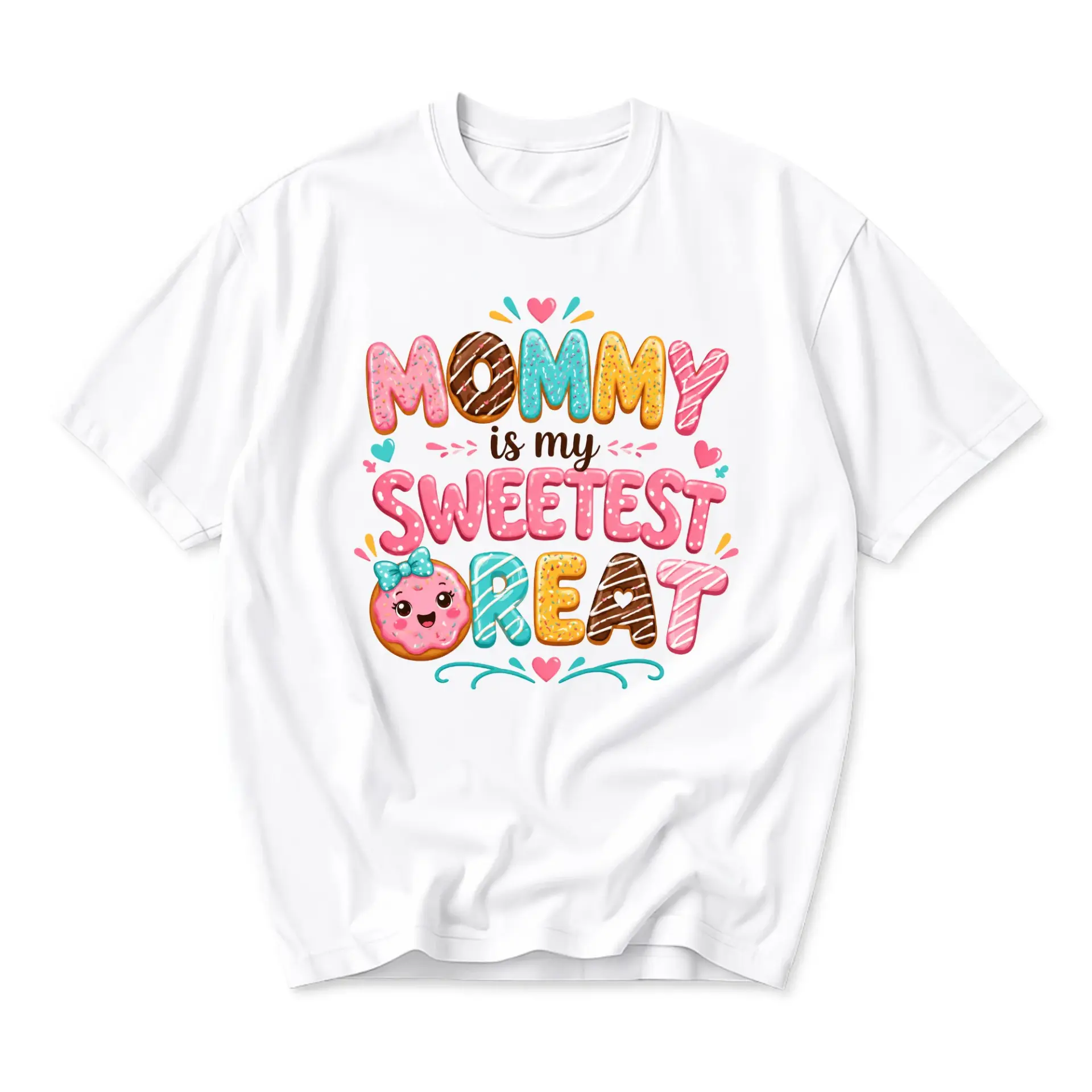 Graphic Tee Unisex Crew Neck Shirt Mommy Is My Sweetest Treat Design Casual