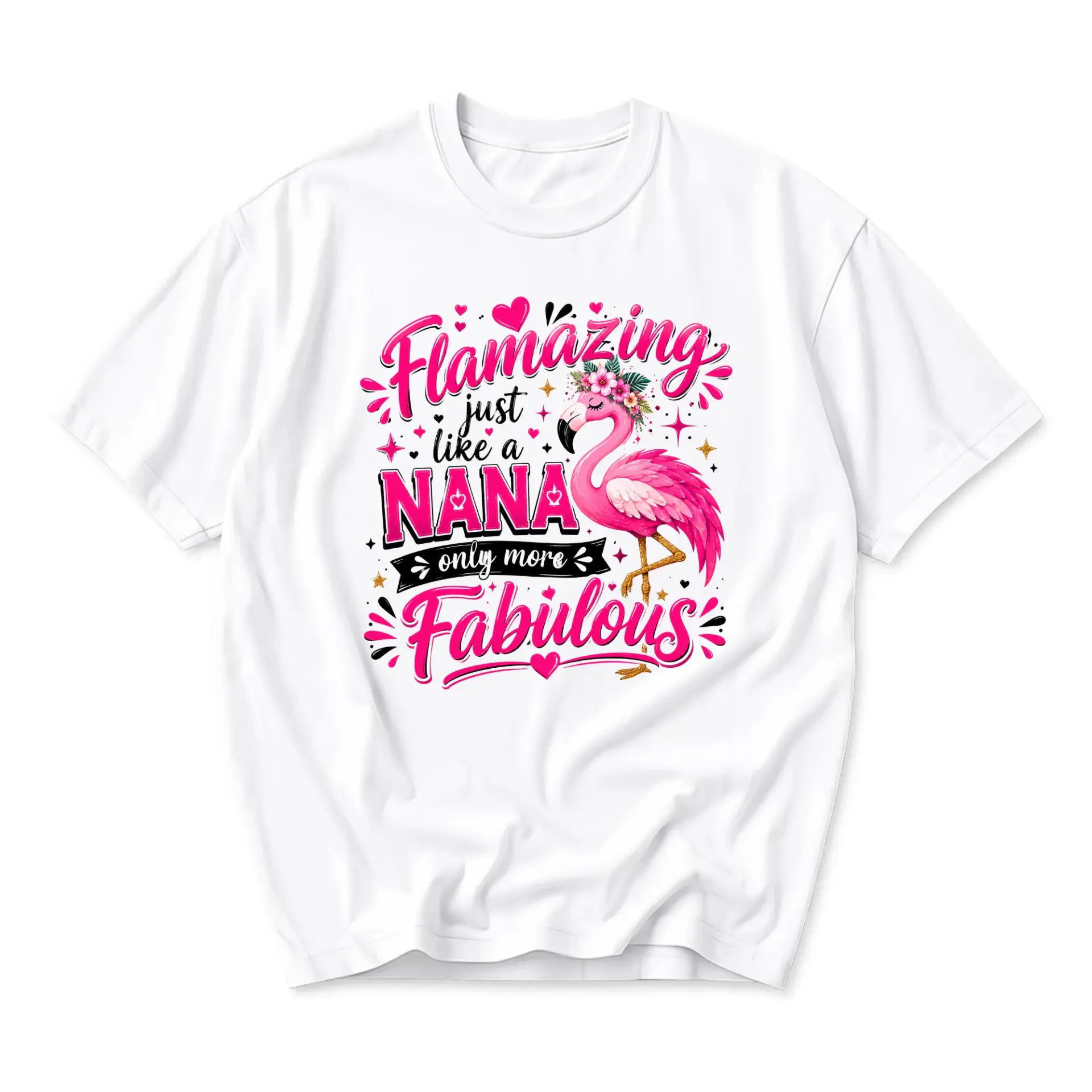 Funny Shirt Flamazing Nana Graphic Tee Casual Unisex Crew Neck Top Short